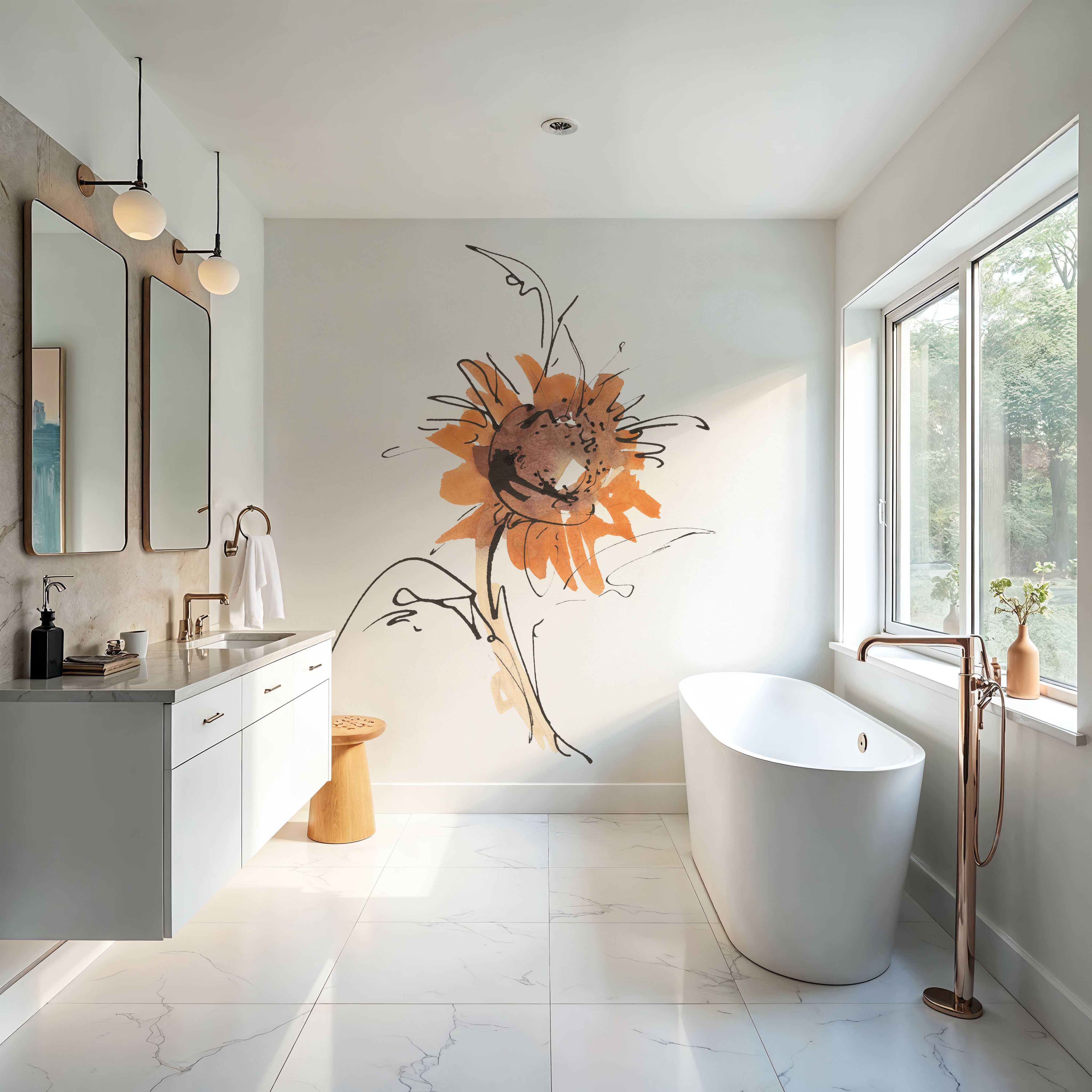 Apricot Sunflower IV