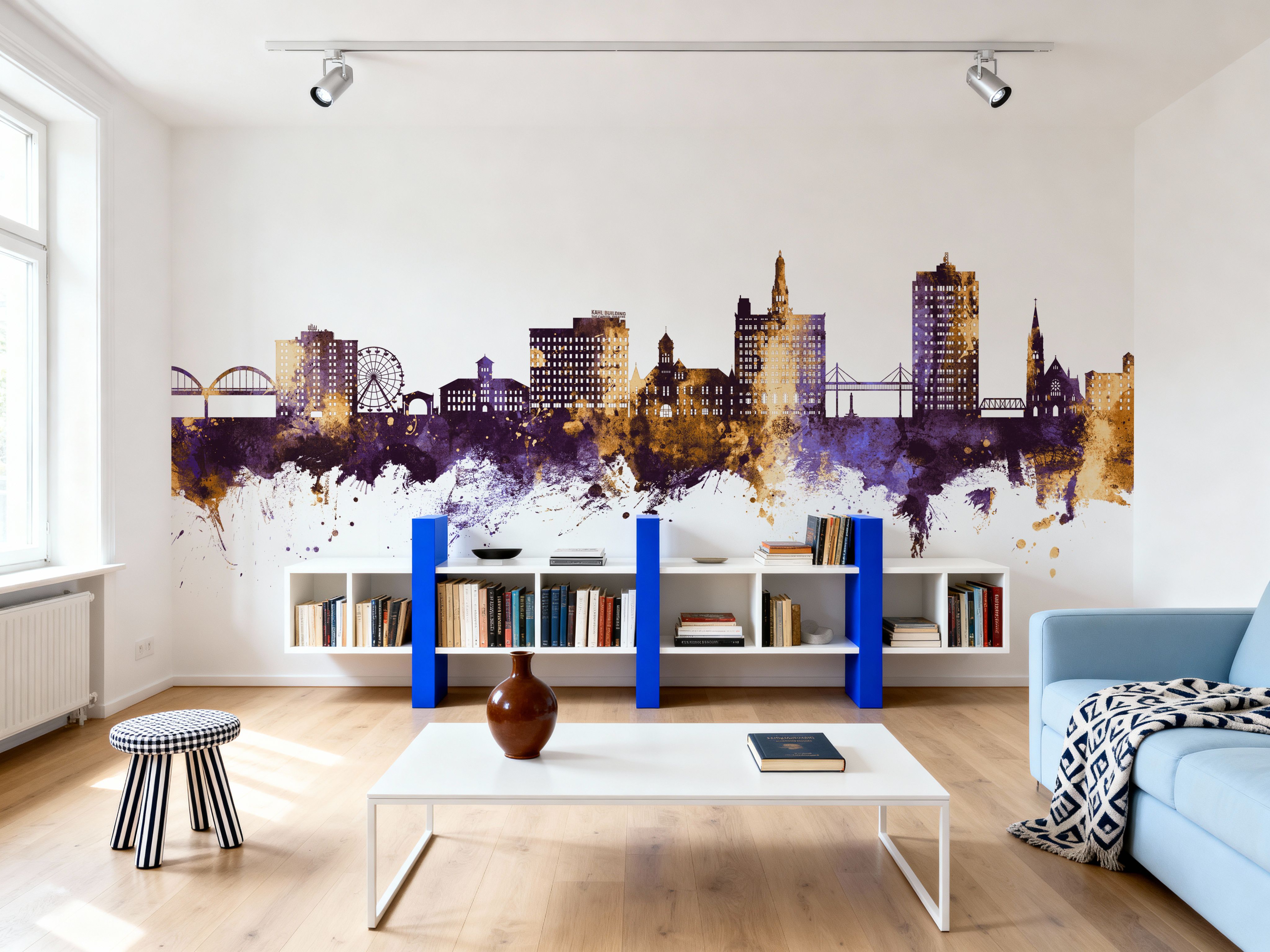 Davenport Iowa Skyline Purple & Gold