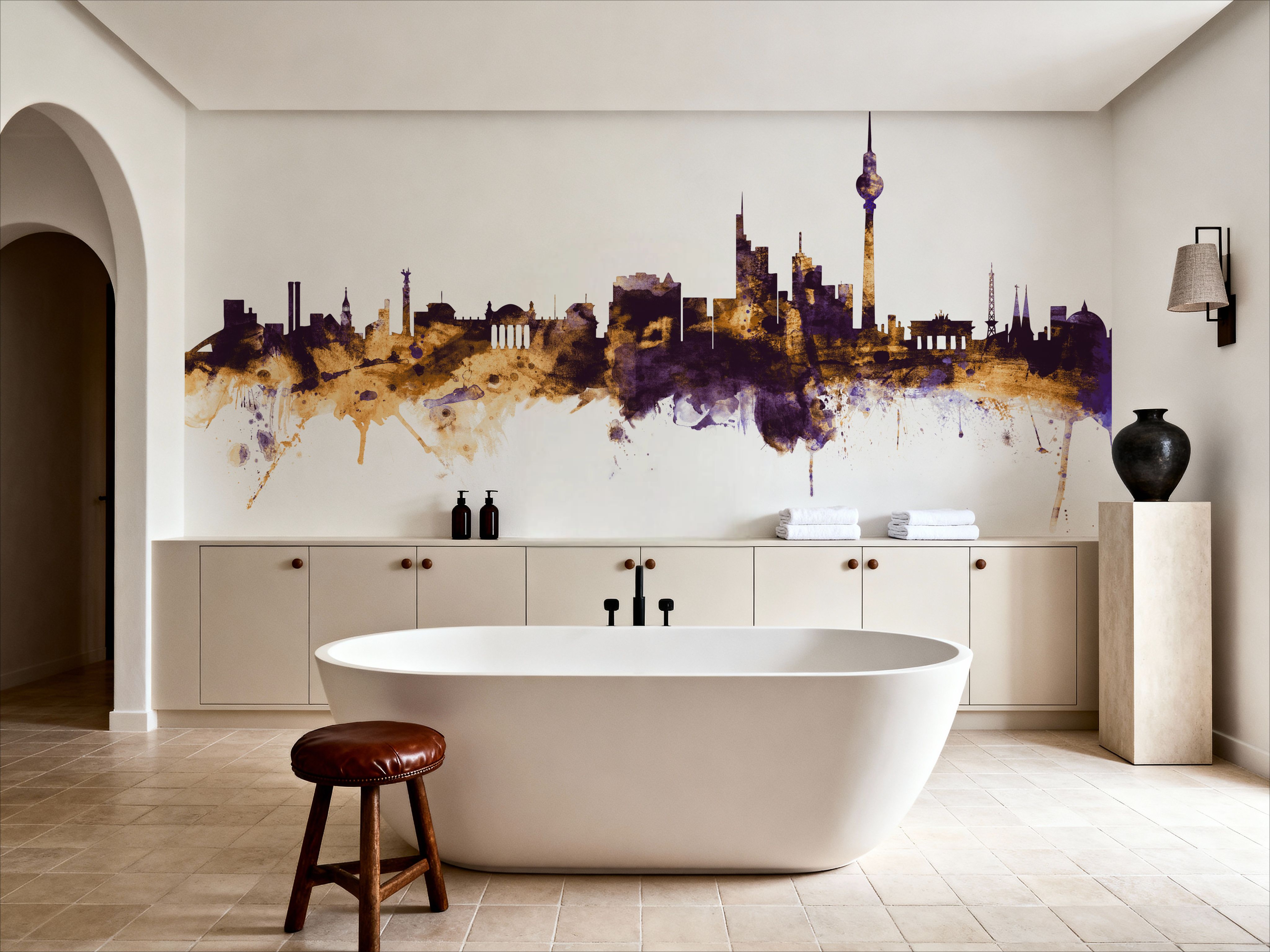 Berlin Skyline Purple & Gold
