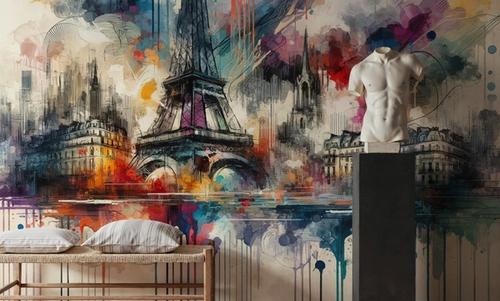 Watercolor Skyline Paris II