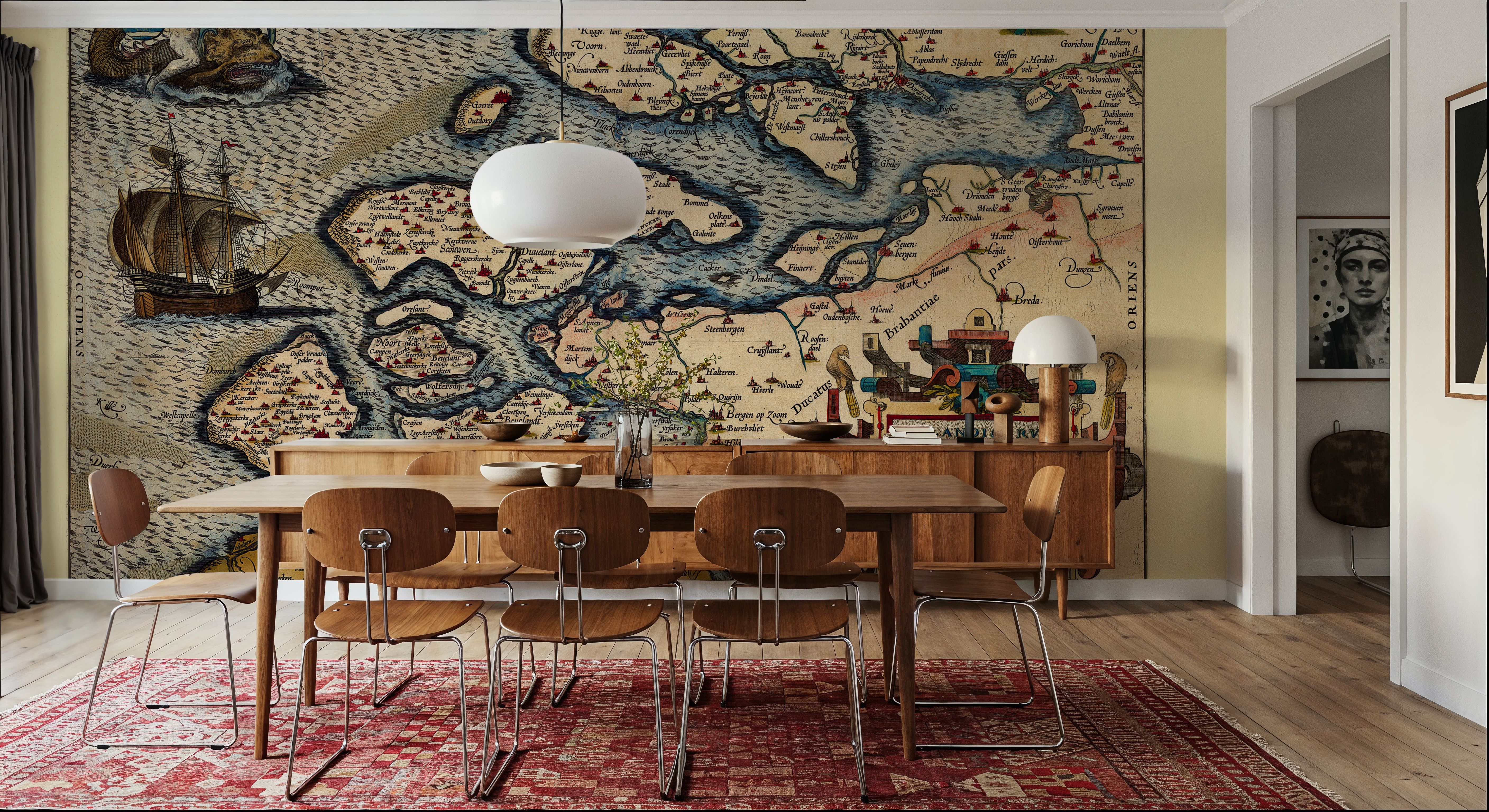 Old Map of The Netherlands, No.I, 1570, Wallpaper