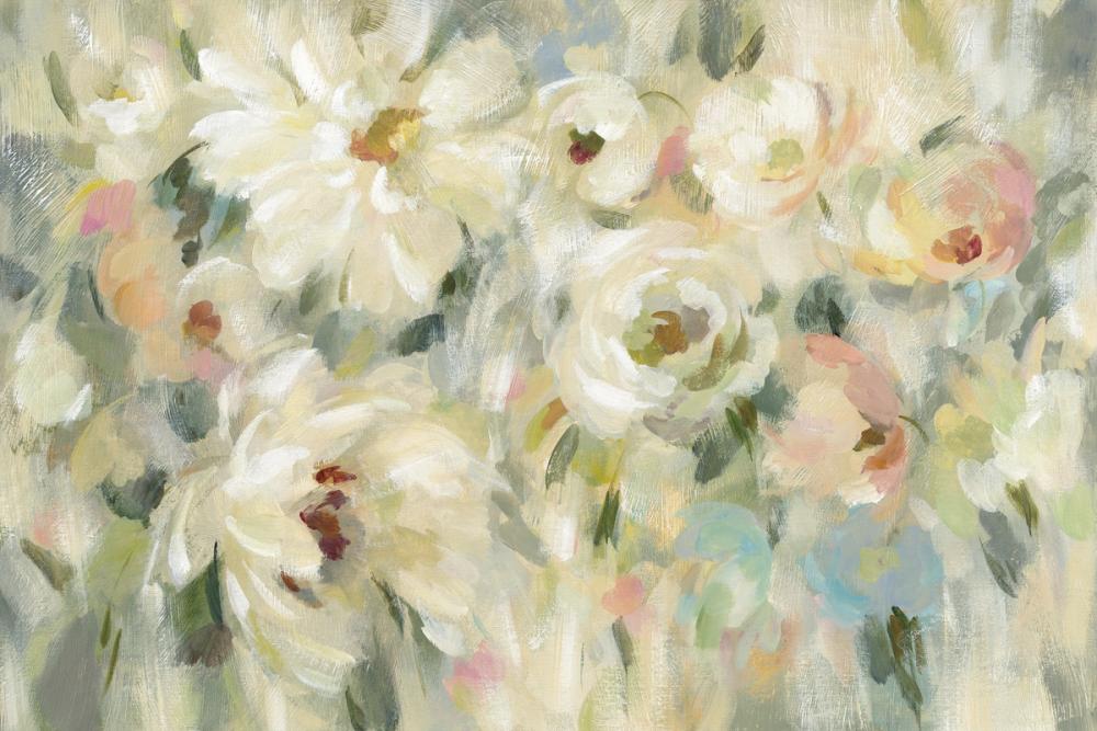Expressive Pale Floral on Canvas