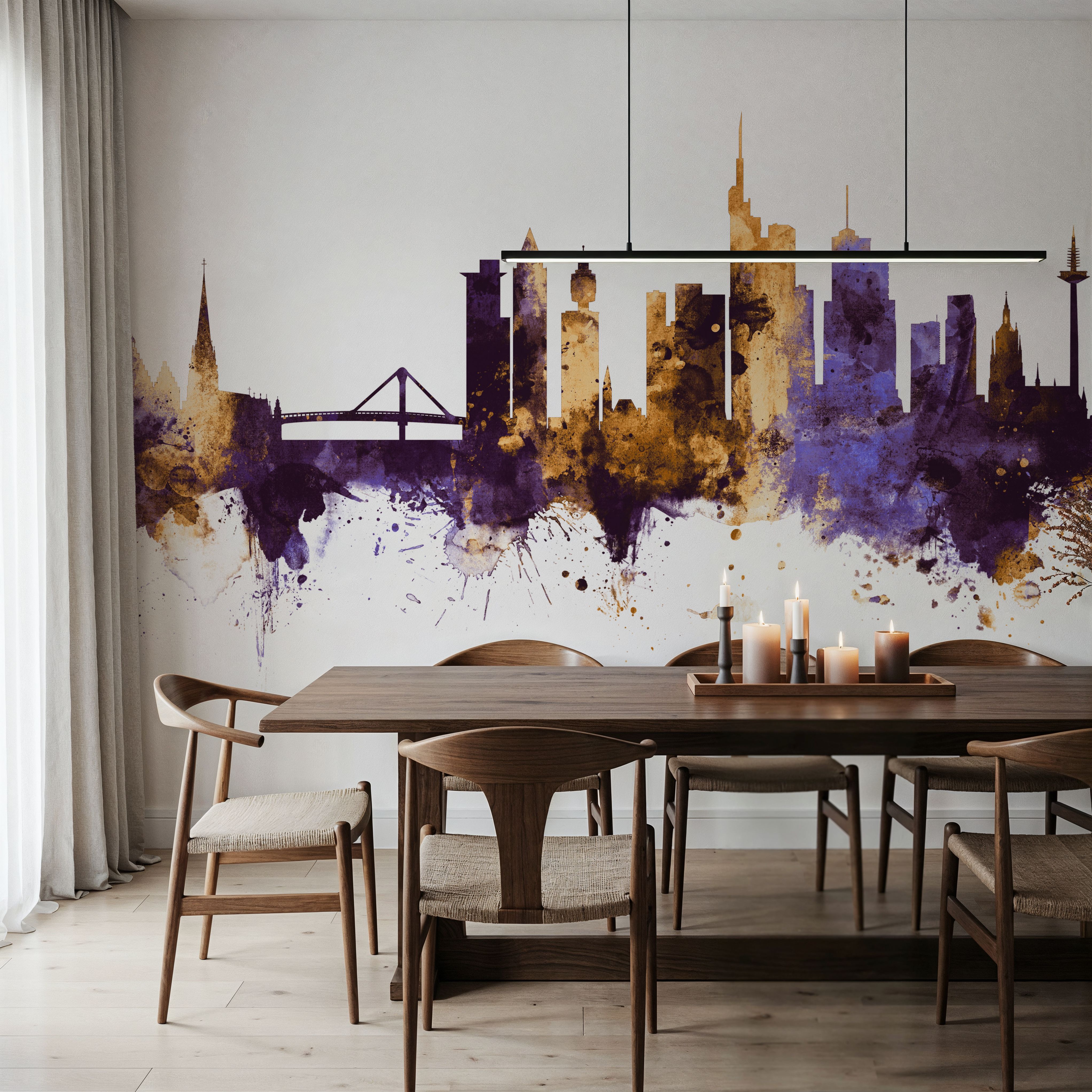 Frankfurt Skyline Purple & Gold
