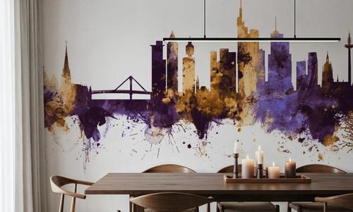 Frankfurt Skyline Purple & Gold