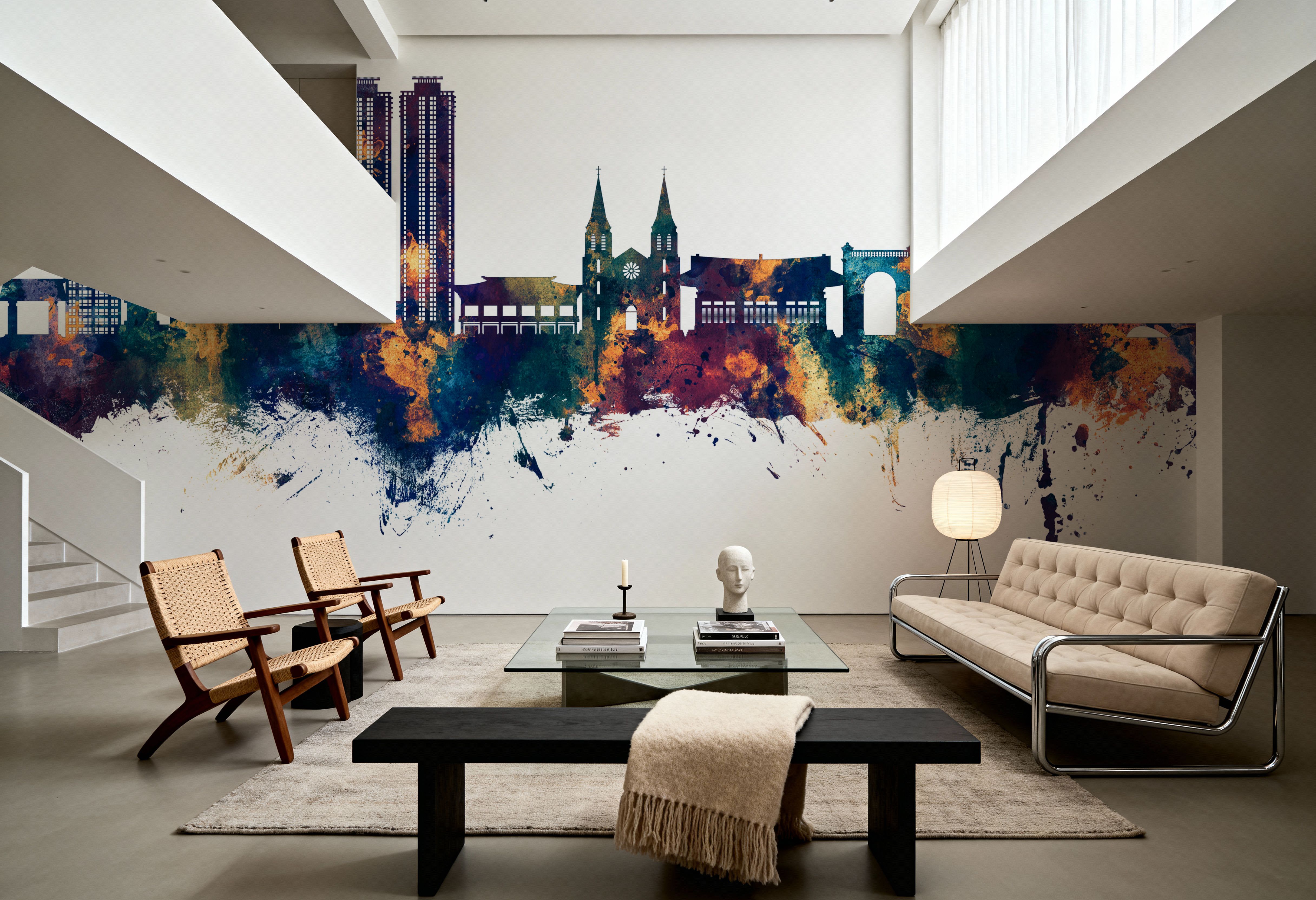 Daegu South Korea Skyline Blue & Bronze