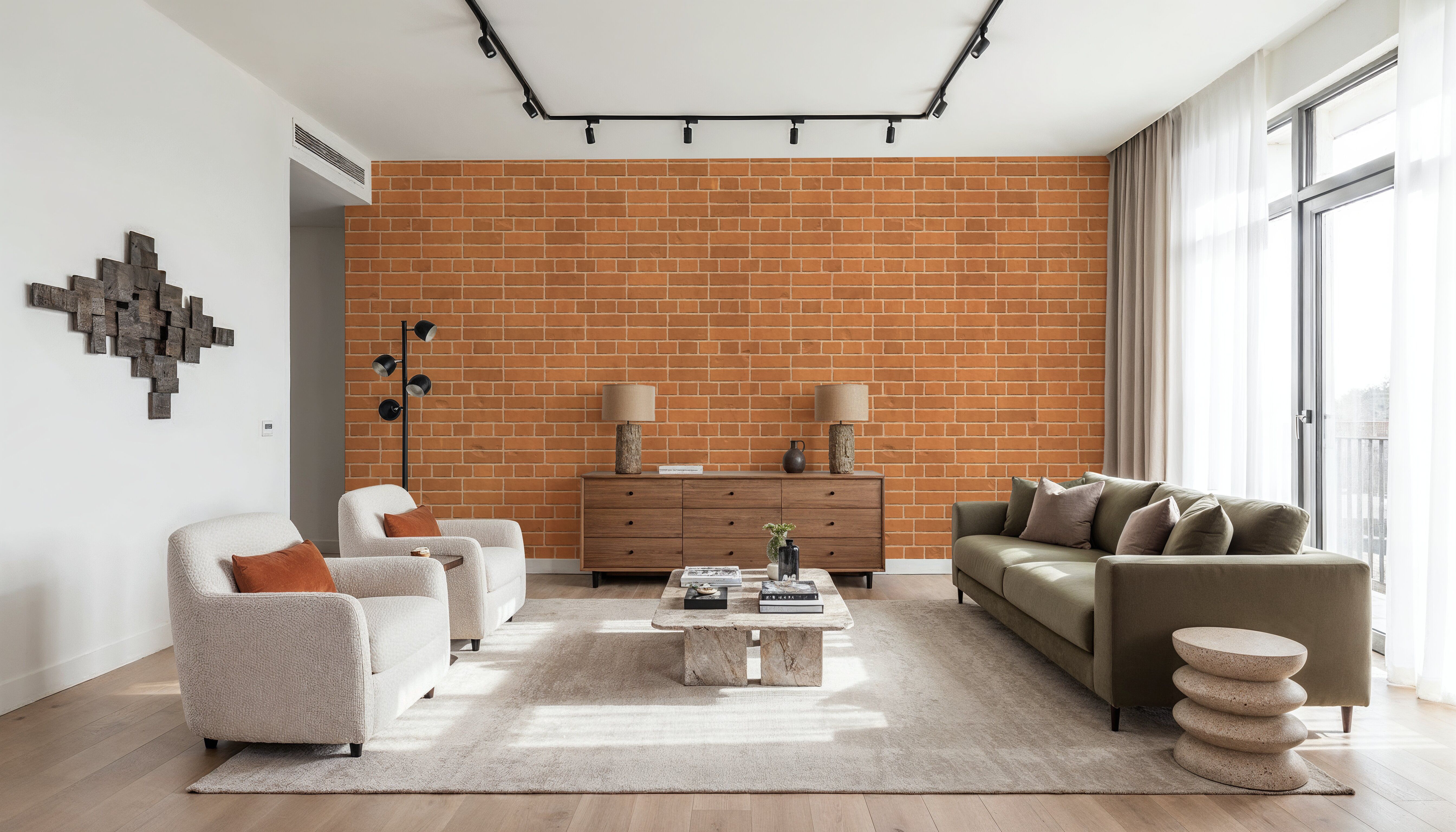 Rustic Brown Brick Wall