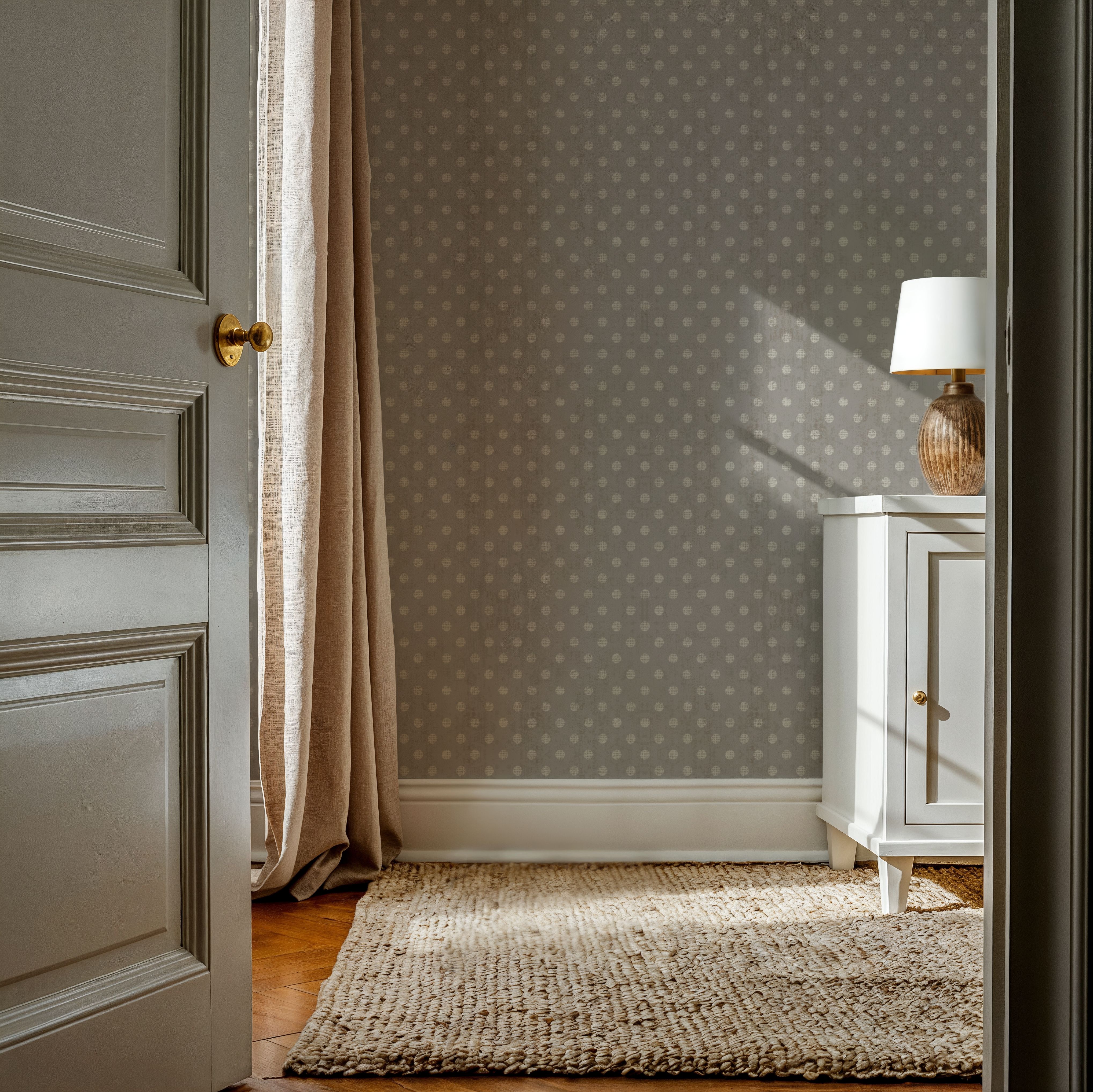 Country Dots Grey, Wallpaper