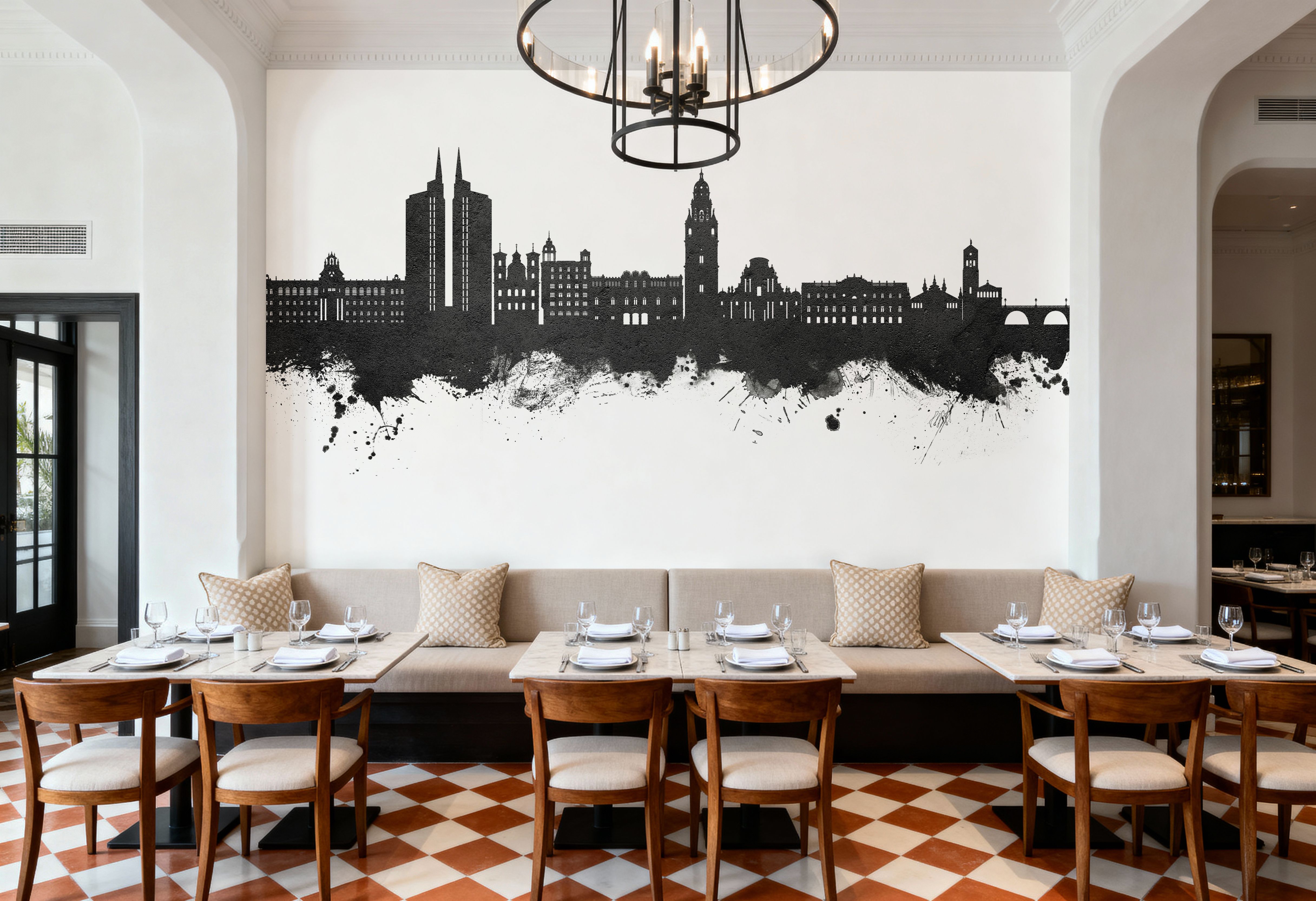 Murcia Spain Skyline Black & White