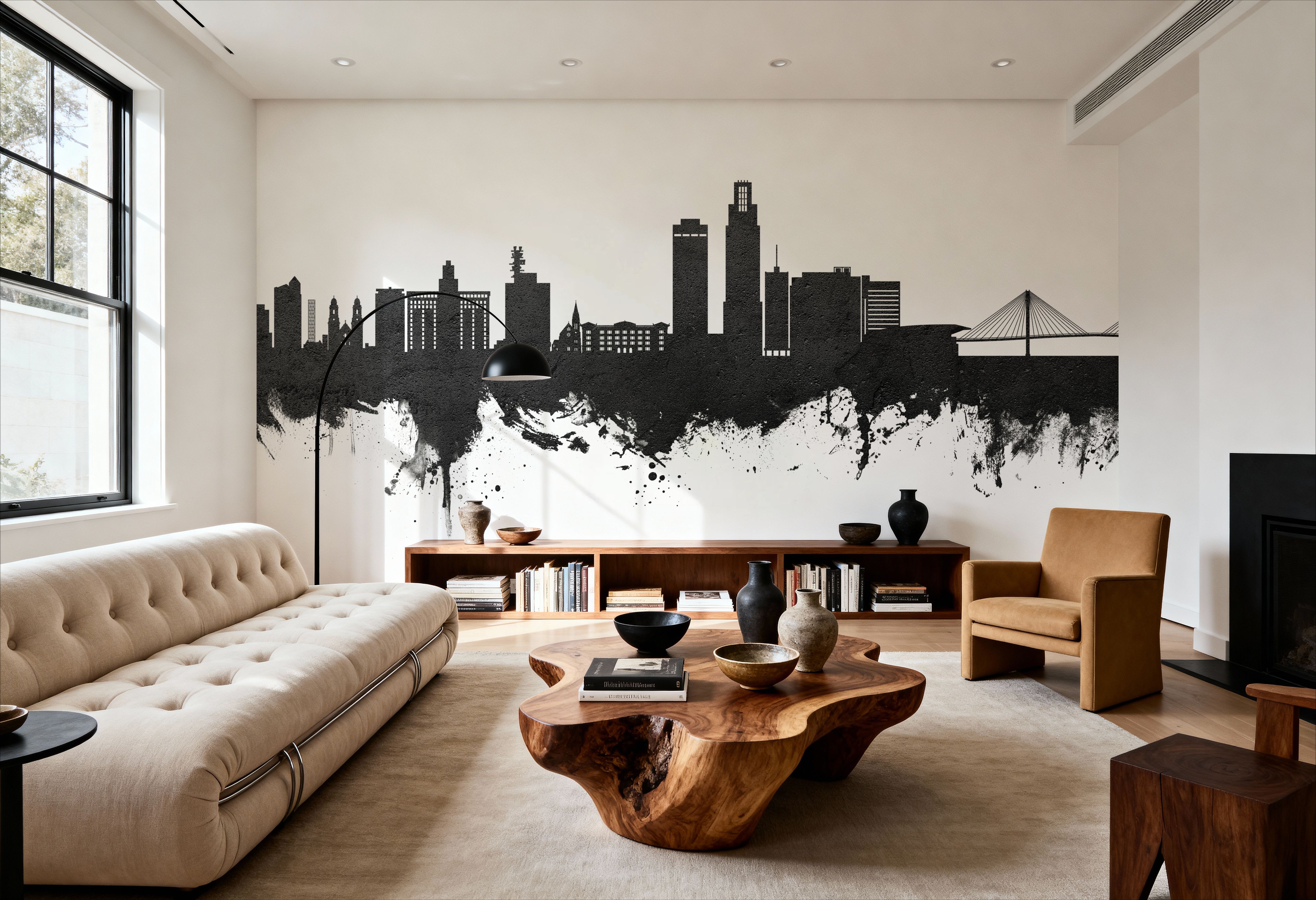 Omaha Nebraska Skyline Black & White