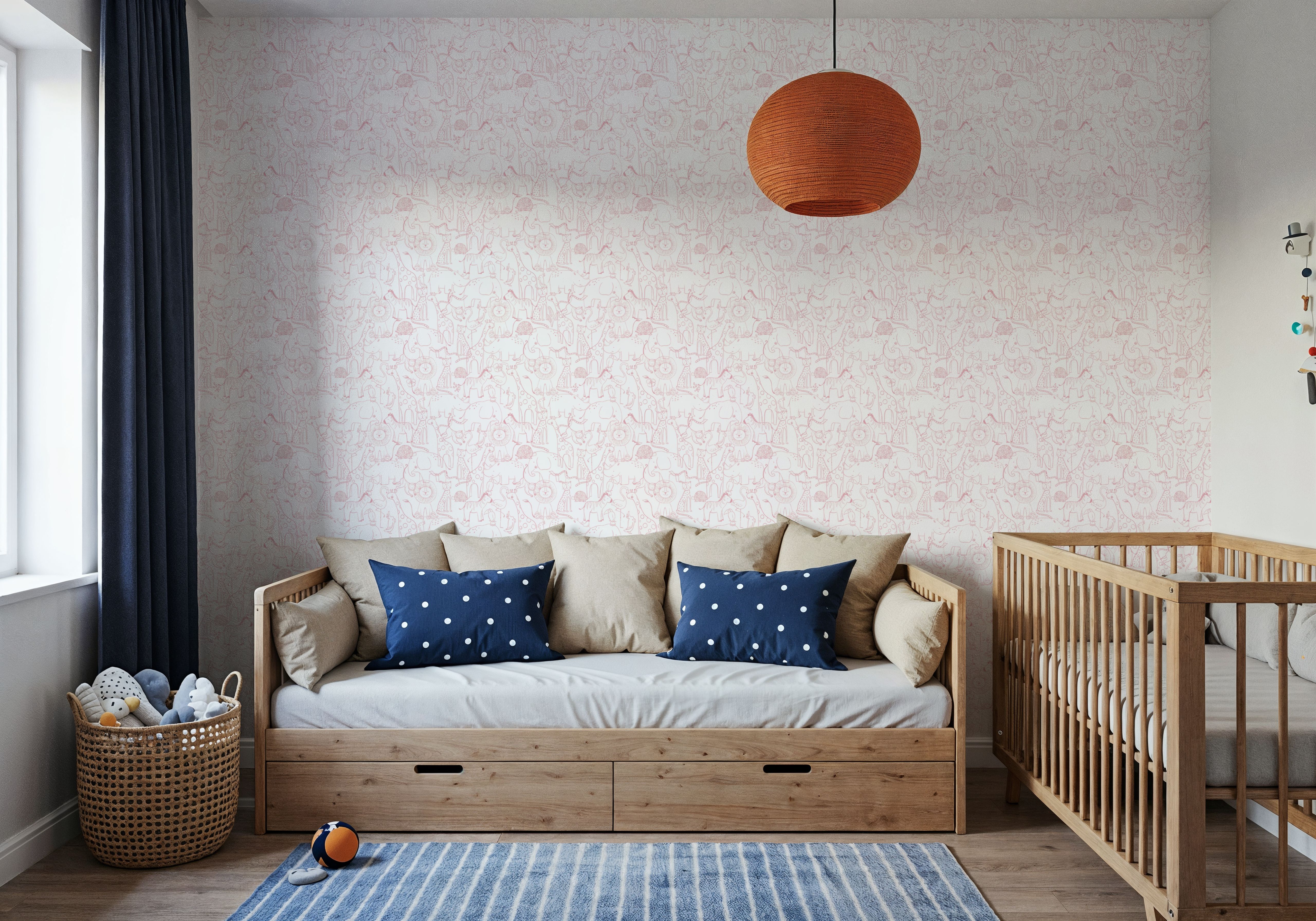 Calm & Cute Baby Animals Pattern, Pink