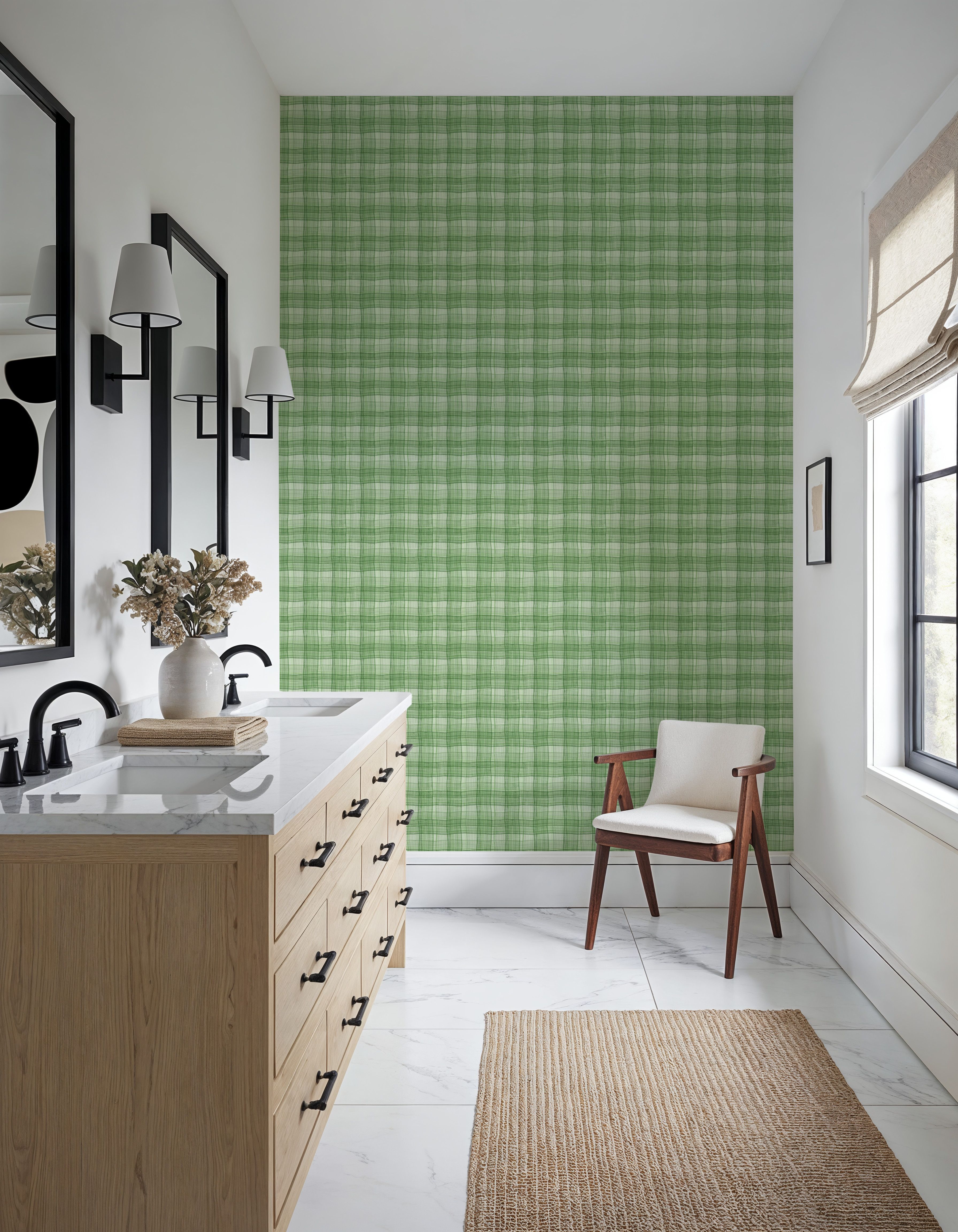 Stripy Gingham, Grass