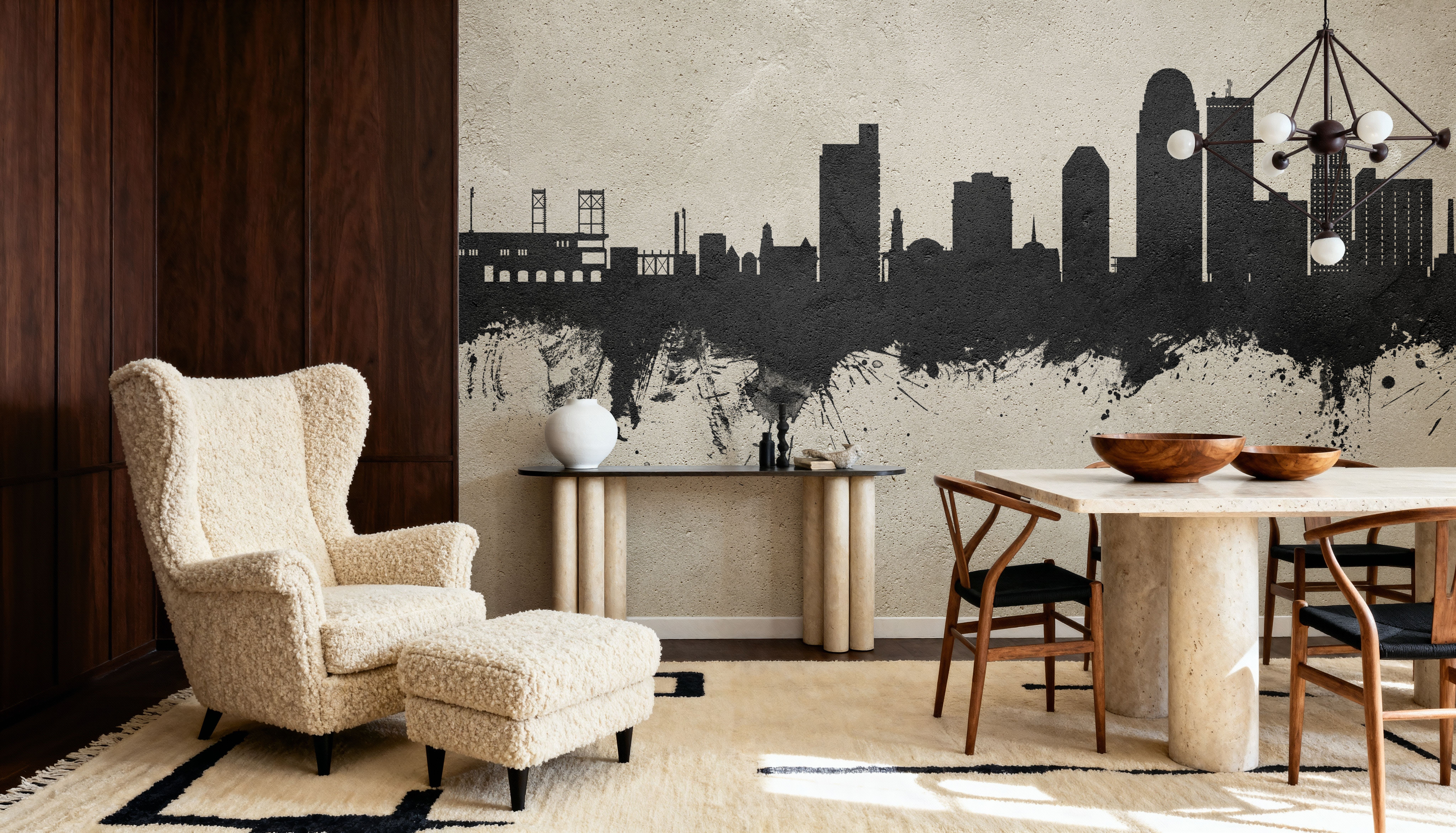 Winston-Salem North Carolina Skyline Concrete, Wallpaper