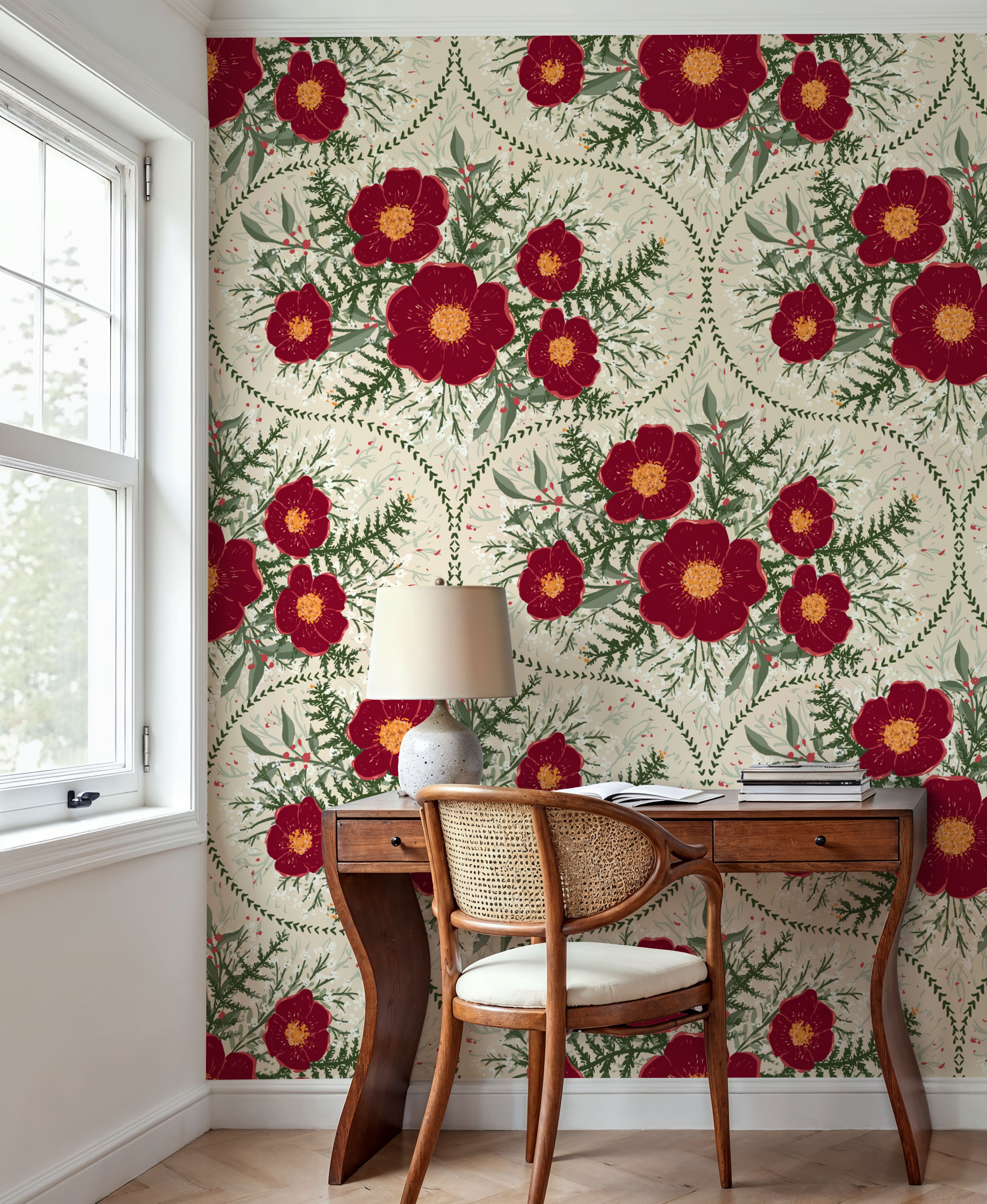 Yuletide Camelia, Bone White