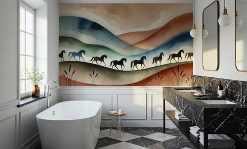 Tranquil Horse Escape in Art Deco