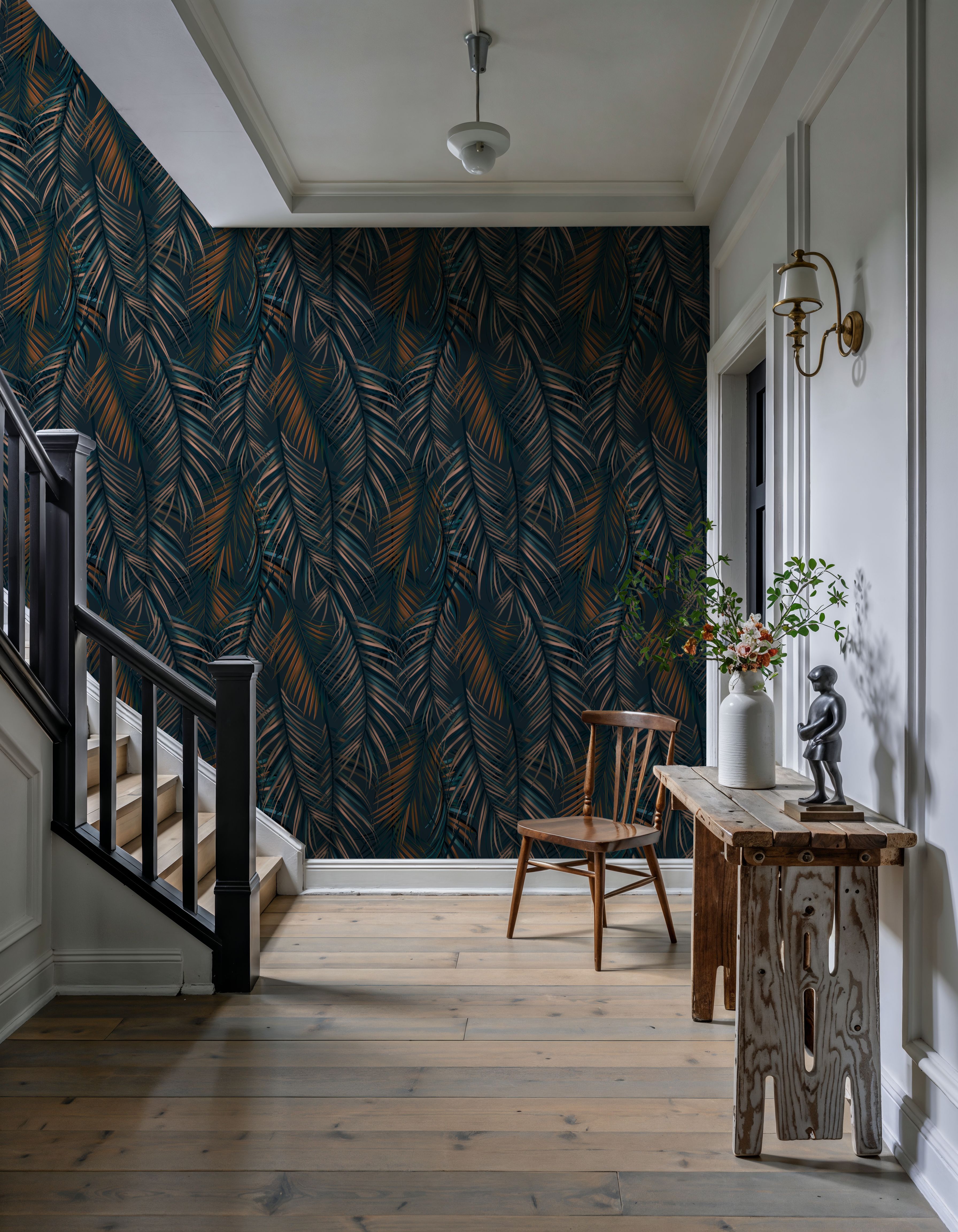 Swaying Palm Leaves, Teal