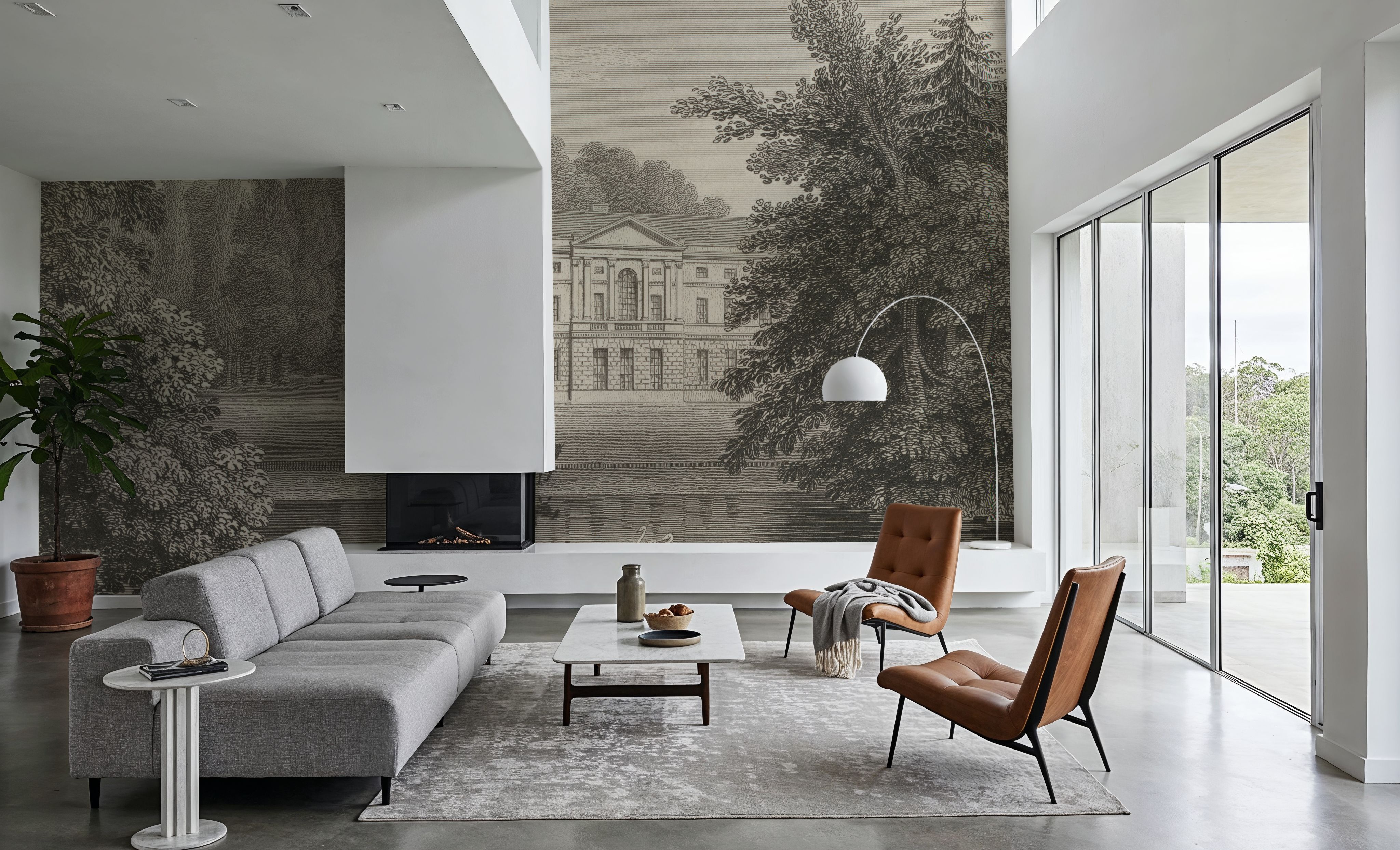 Busbridge Estate Etching, Wallpaper