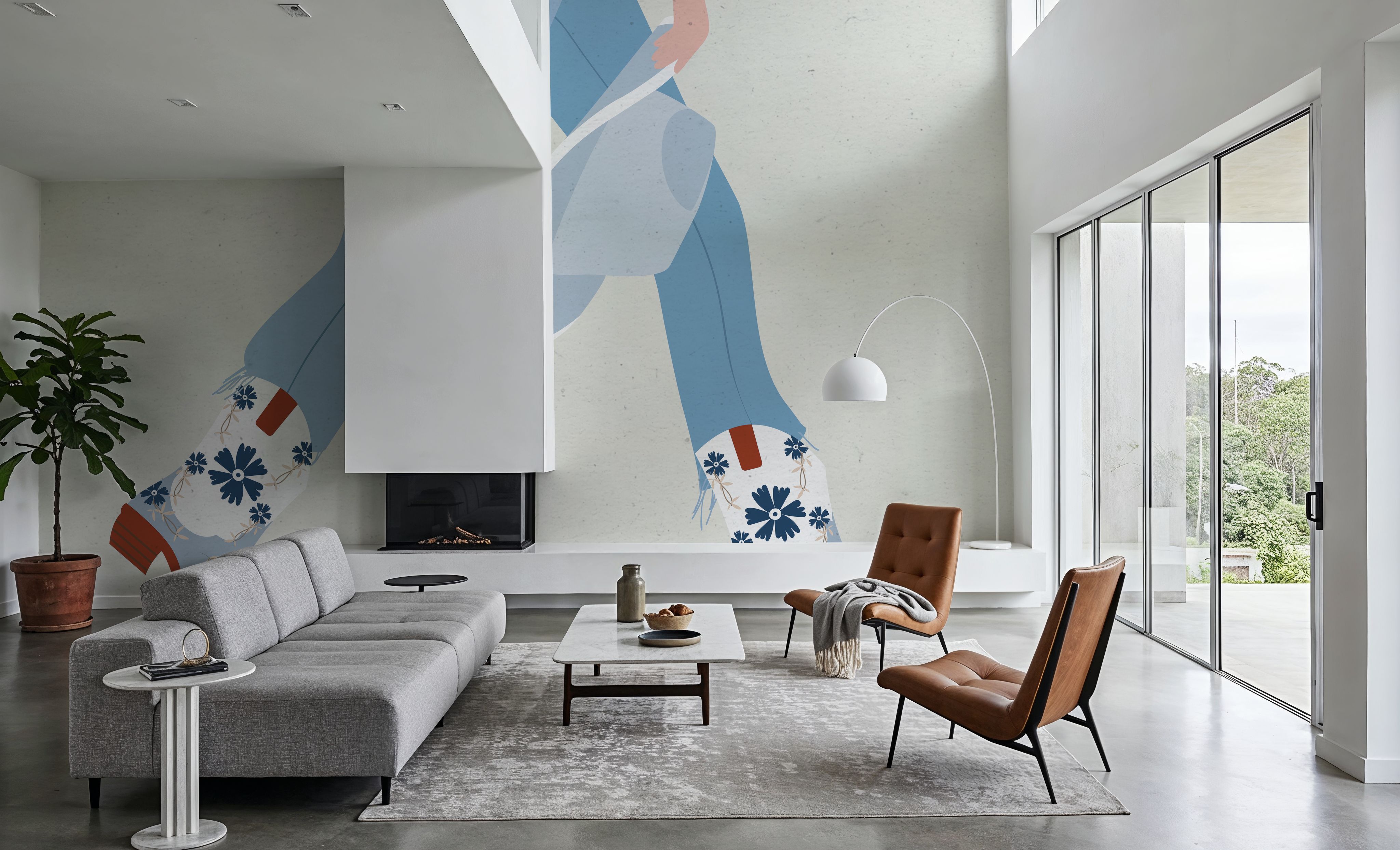 Cowgirly III Blue, Papier peint