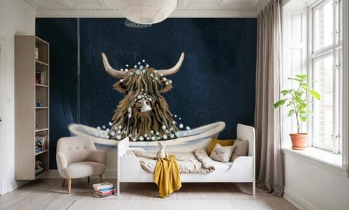 Highland Cow in Tub Texture Light