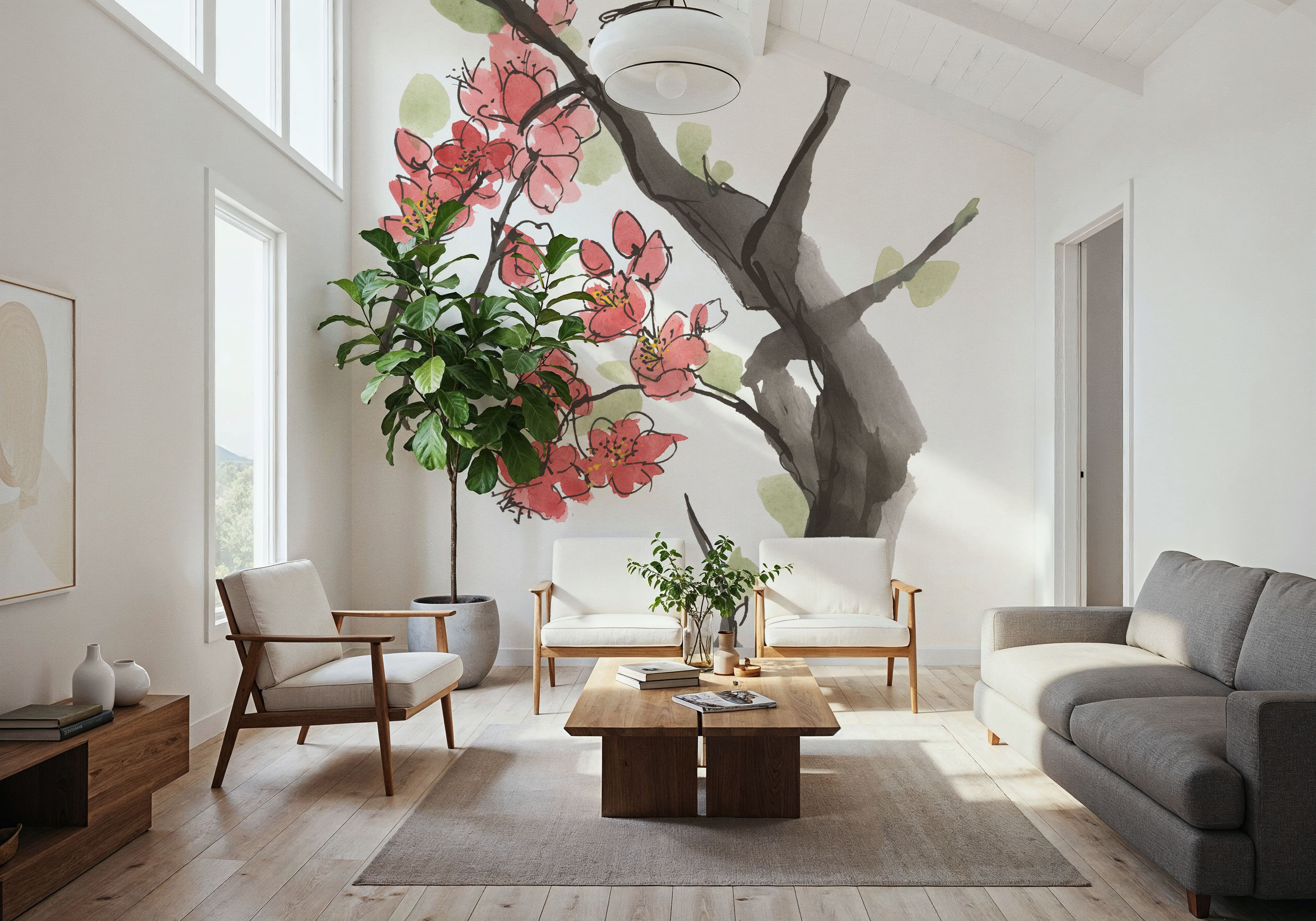 Red Plum Branch II, Wallpaper