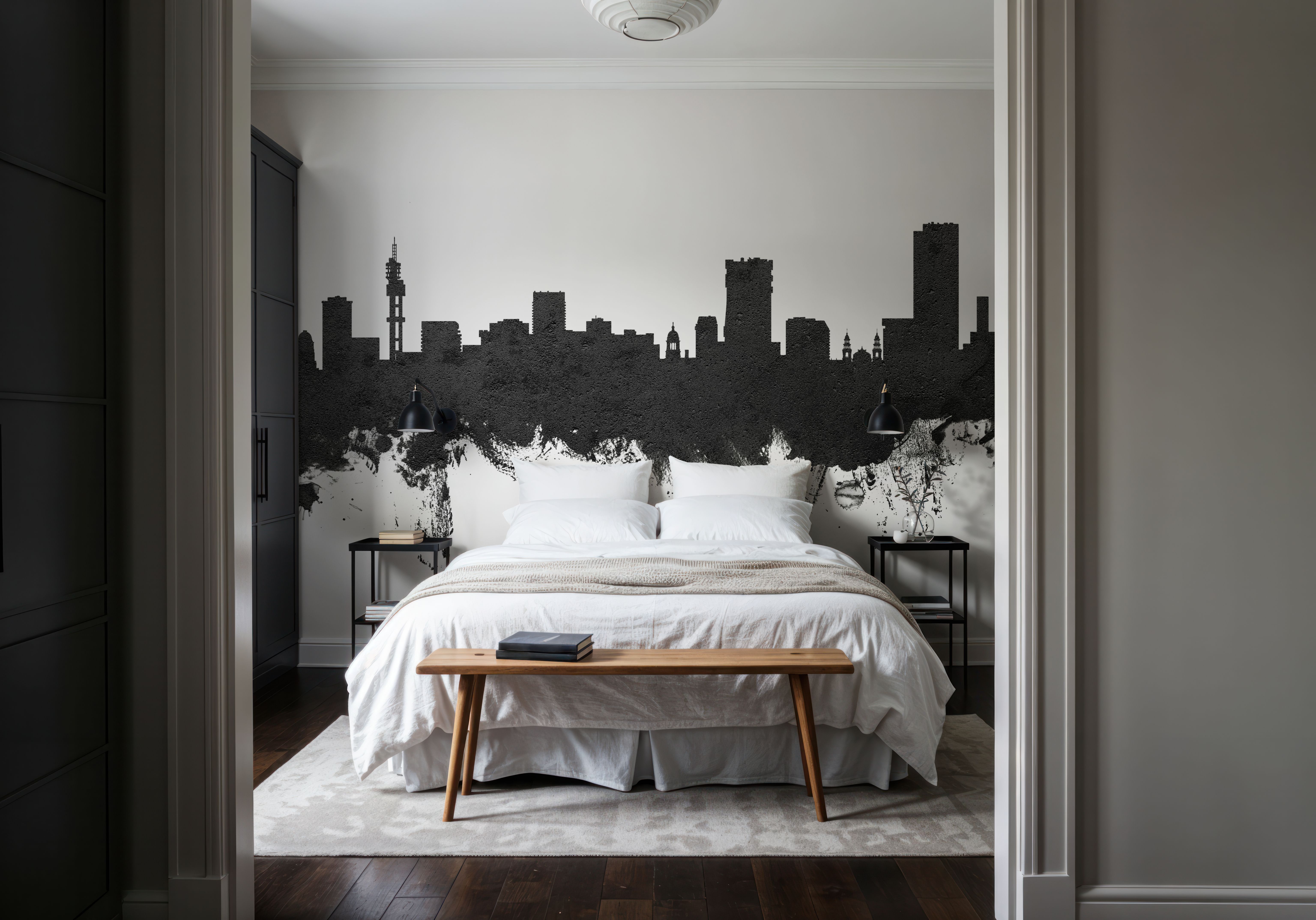 Pretoria South Africa Skyline Black & White