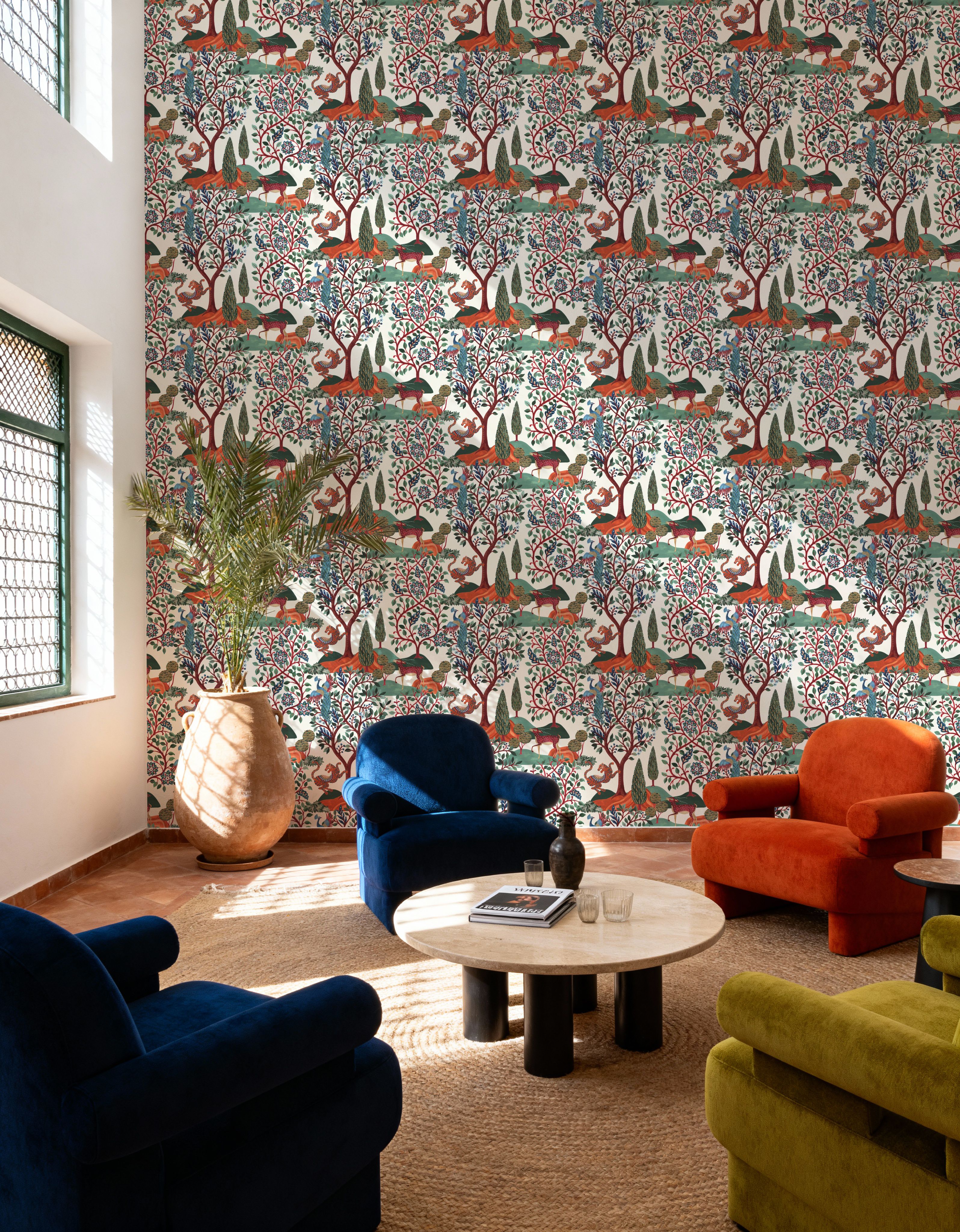 Garden of Myth and Memory Pattern, White