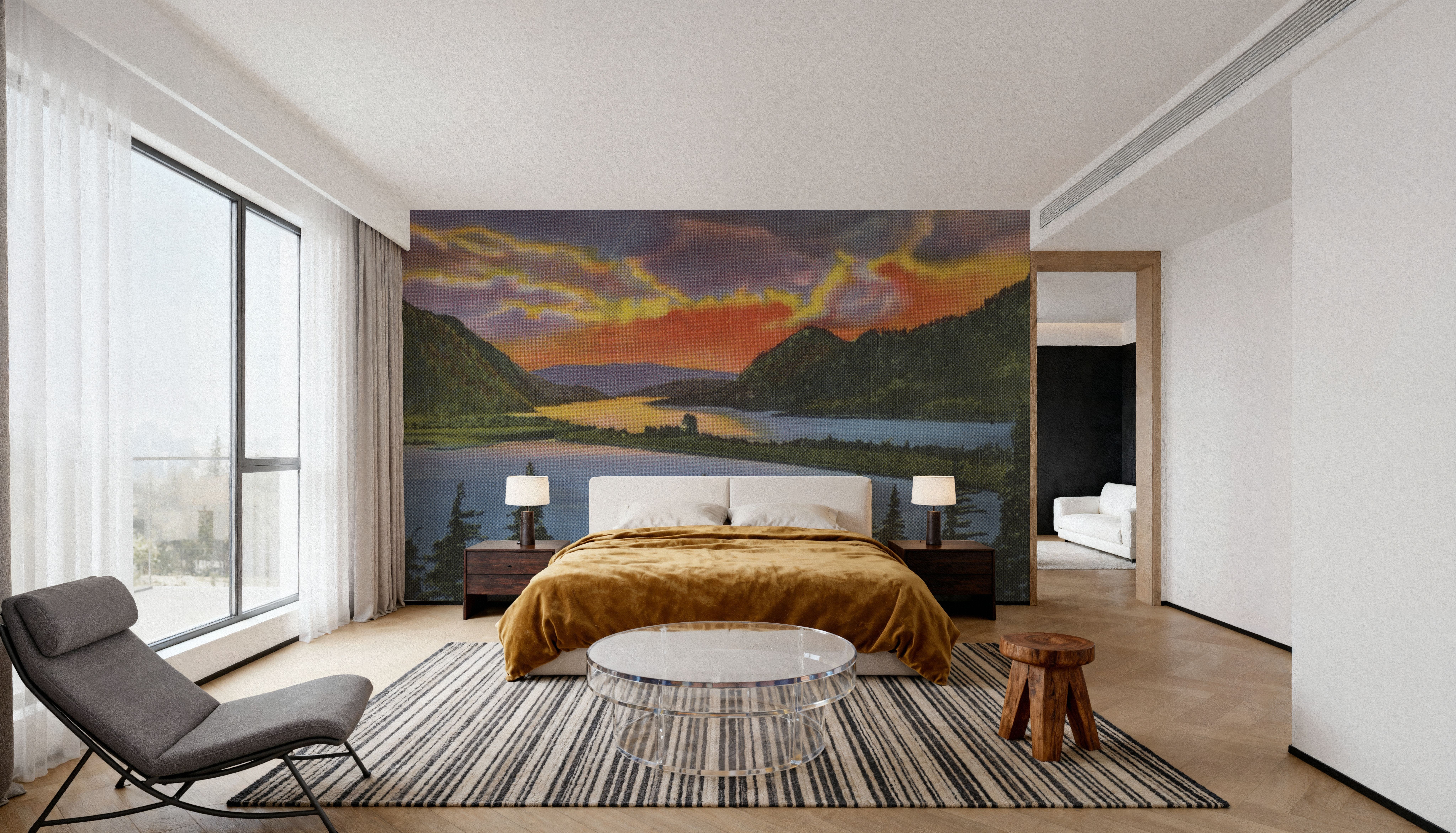 Columbia Sunset - Screenprint Postcard