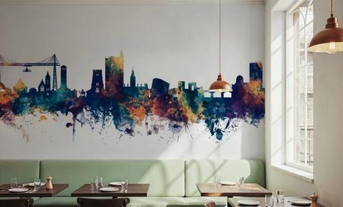 Newport Wales Skyline Blue & Bronze