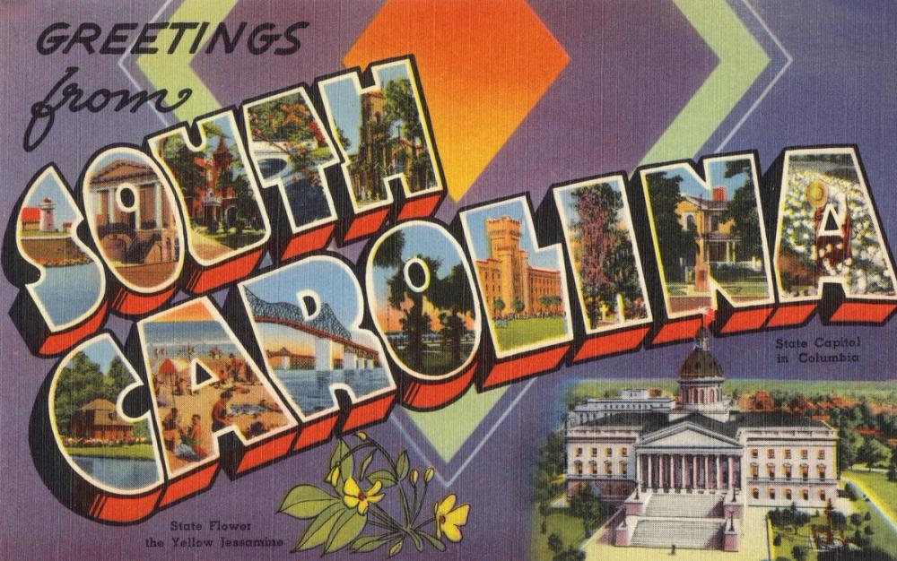 Greetings from South Carolina - Screenprint Postcard
