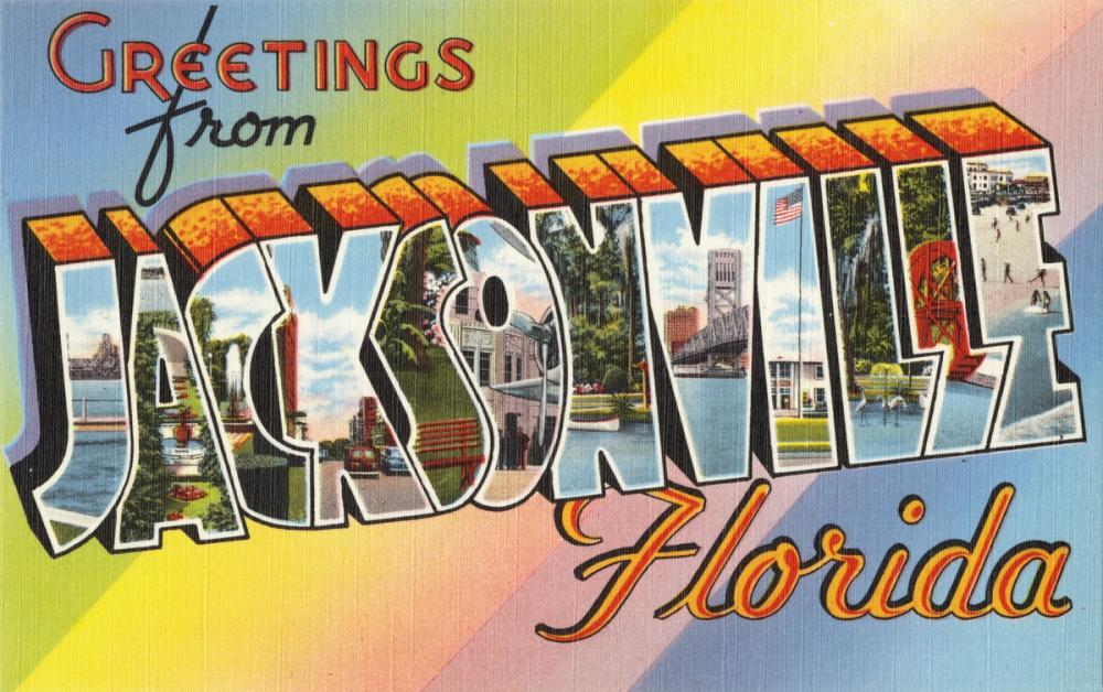Greetings from Jacksonville - Screenprint Postcard