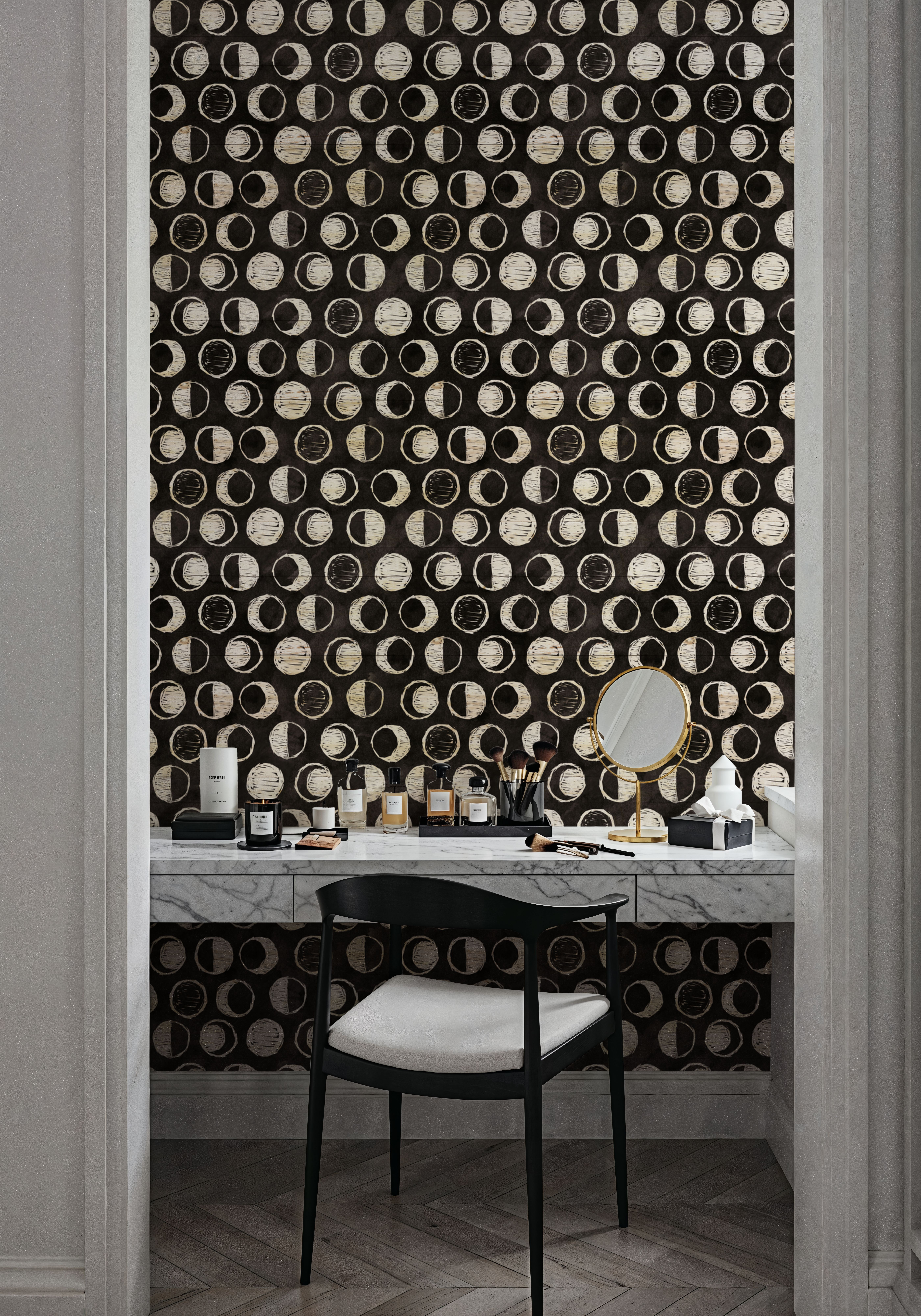 Mystical Moons Black, Wallpaper