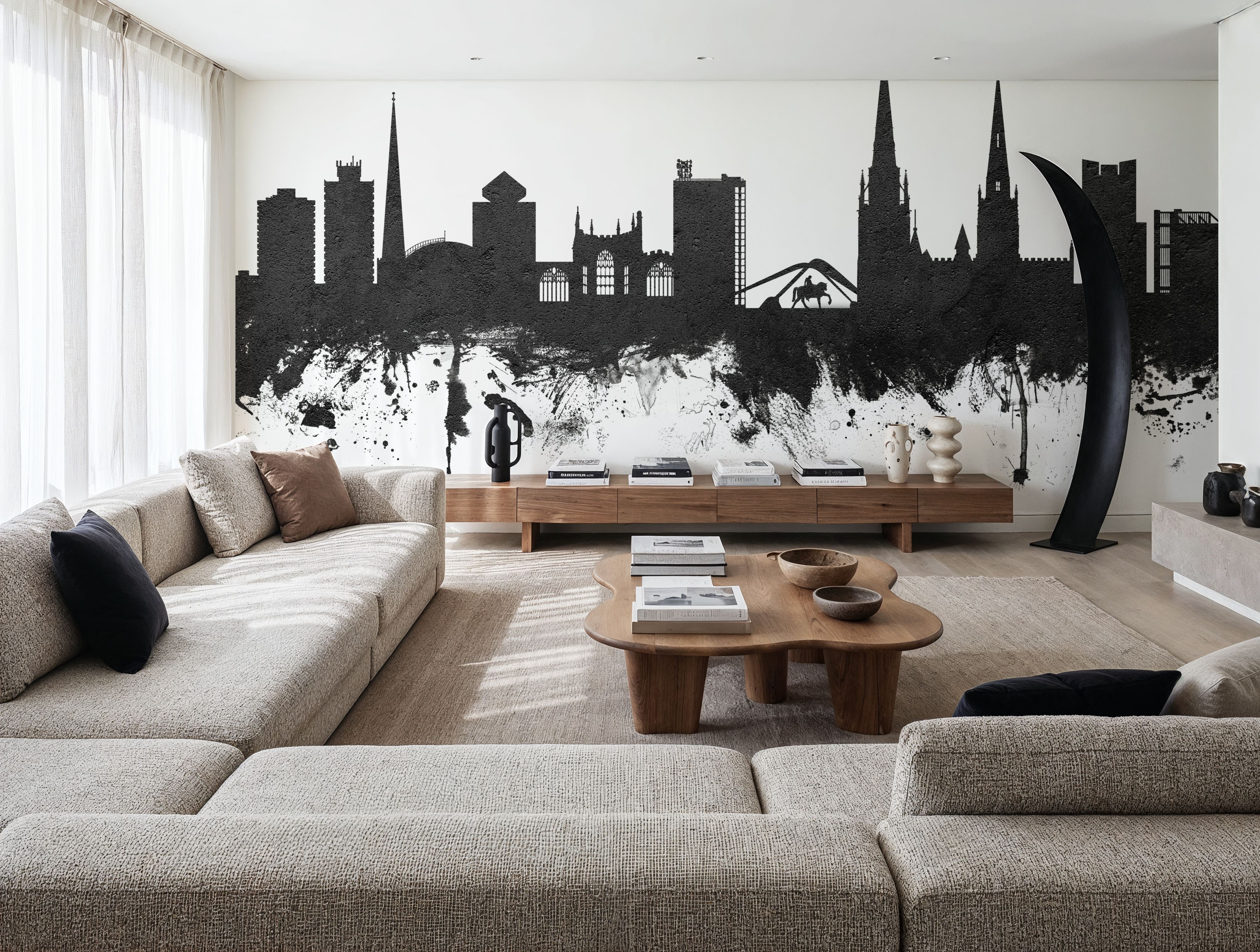 Coventry England Skyline Black & White