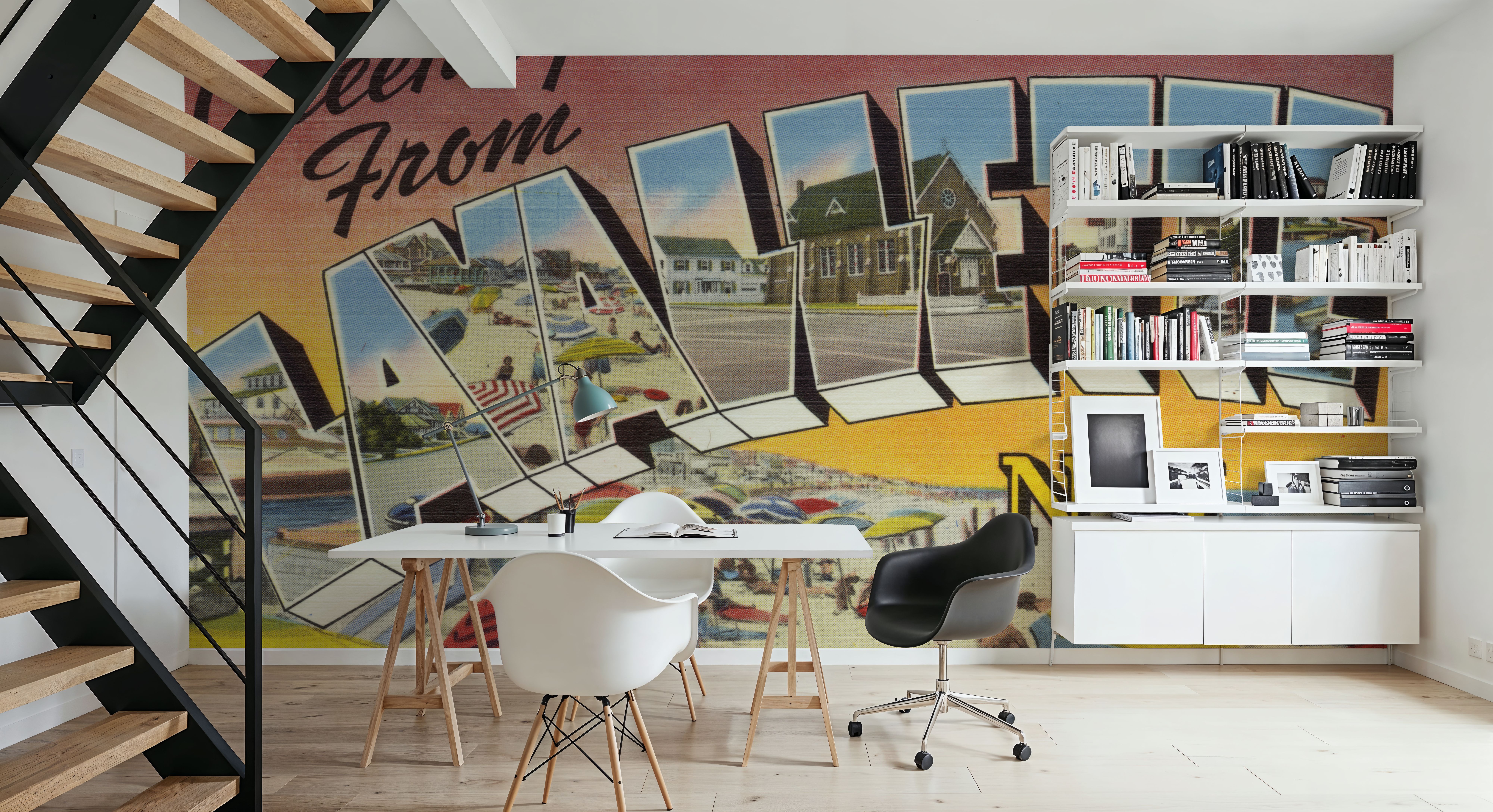 Greetings from Lavallette - Screenprint Postcard, Wallpaper