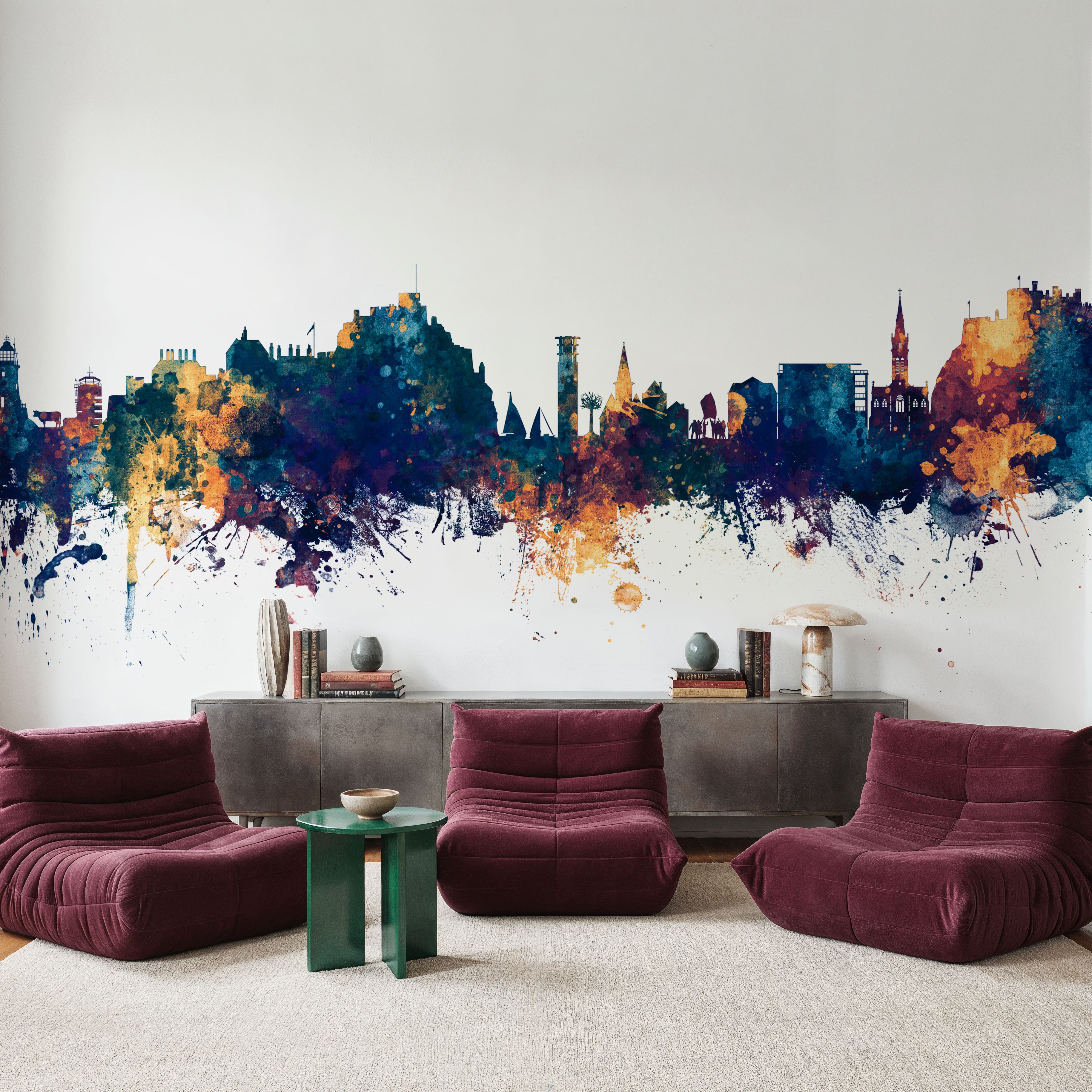 Jersey Channel Islands Skyline Blue & Bronze