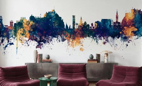 Jersey Channel Islands Skyline Blue & Bronze
