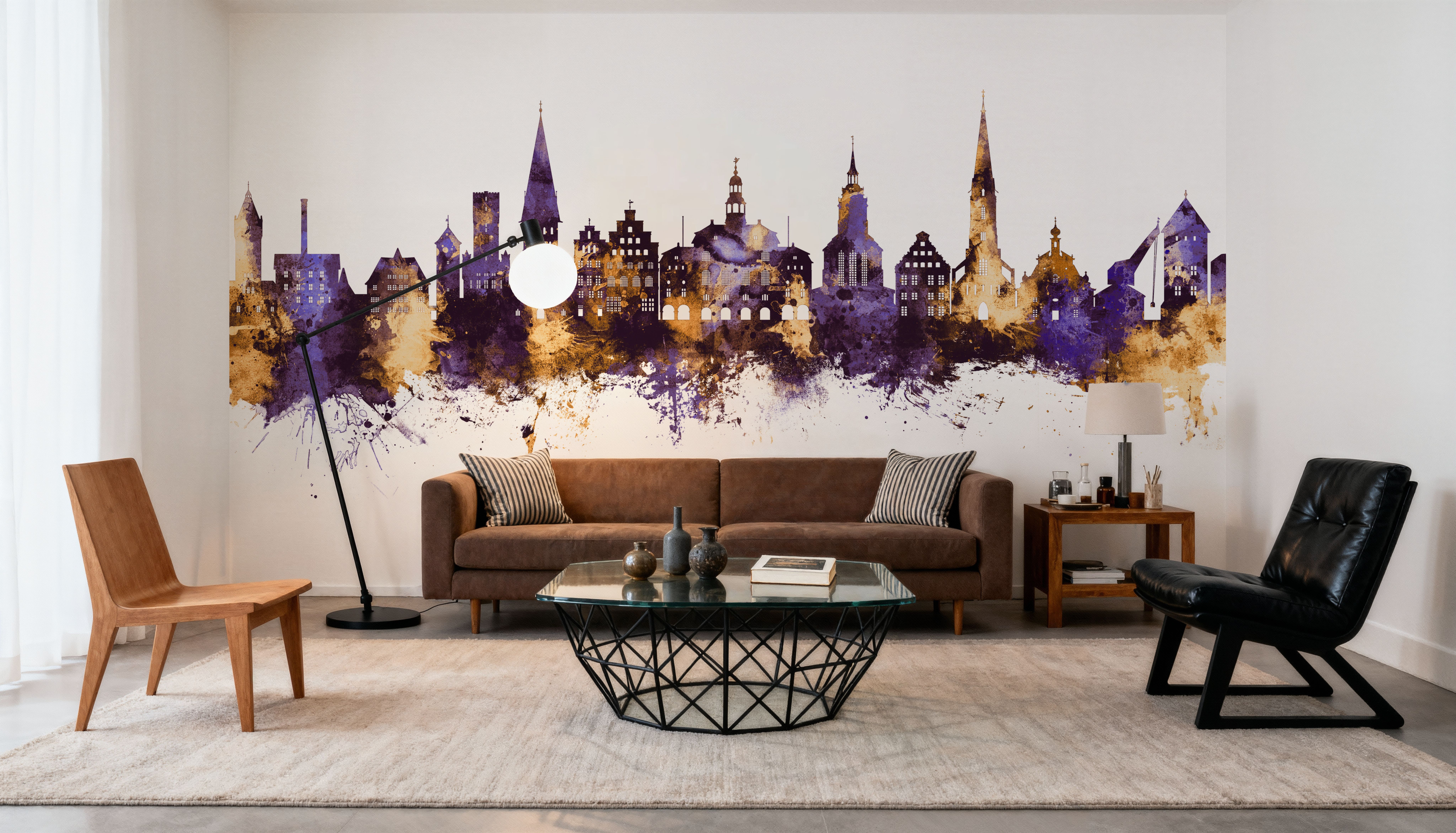 Lüneburg Germany Skyline Purple & Gold