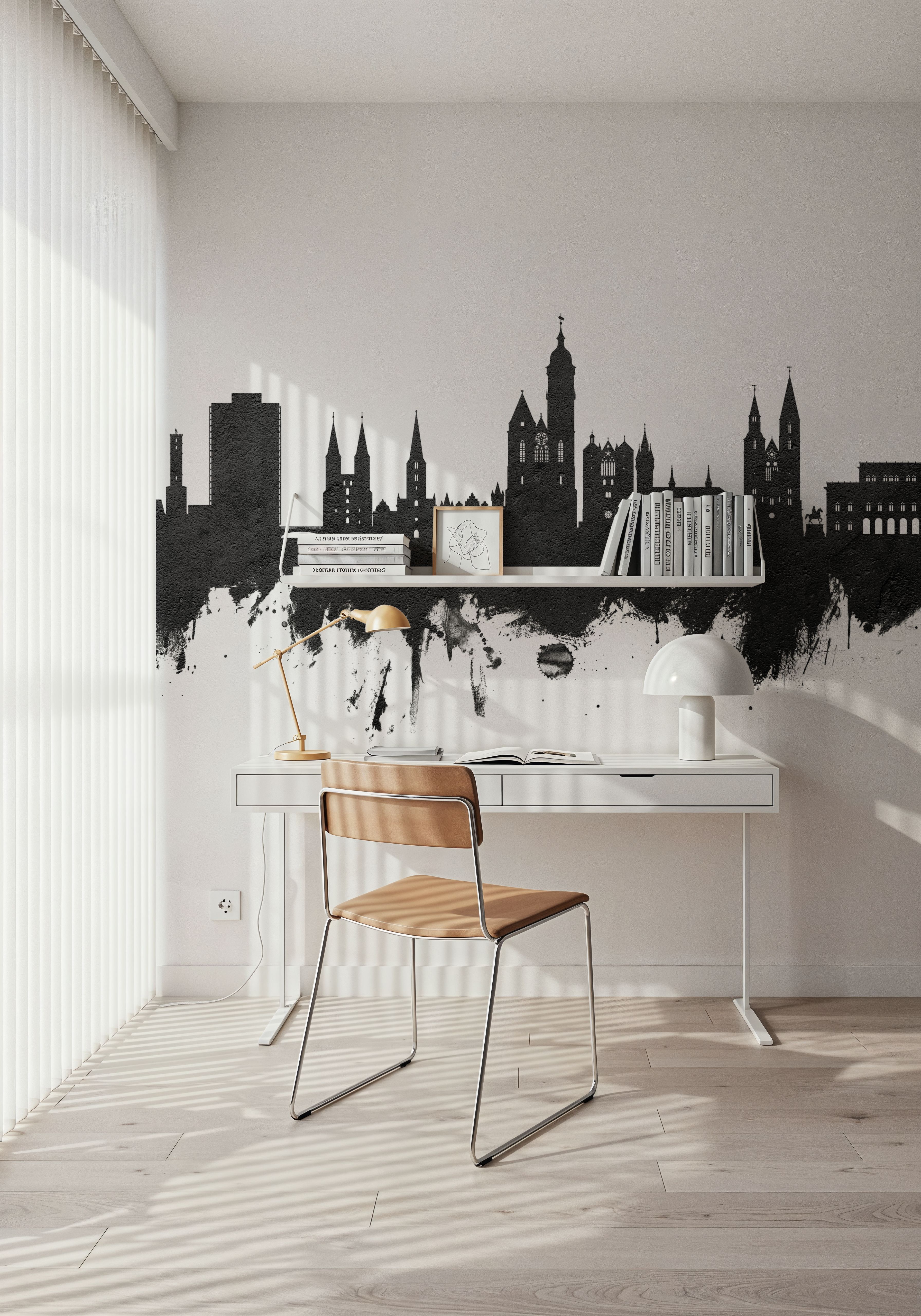 Braunschweig Germany Skyline Black & White