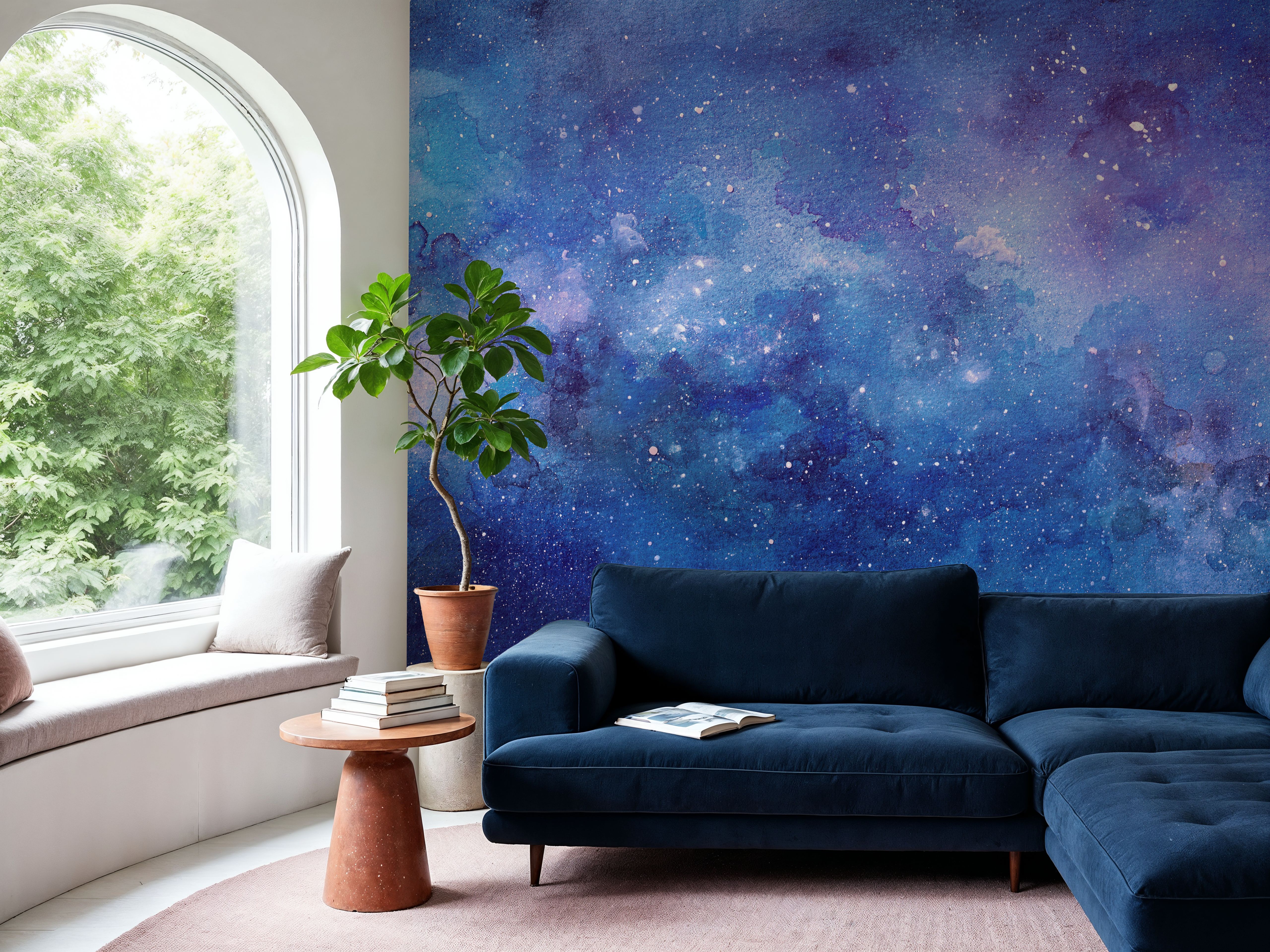 Blue Cosmic, Watercolor