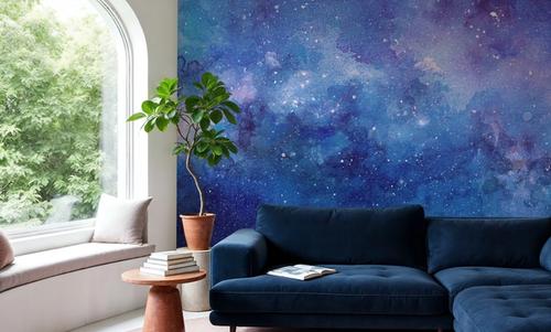 Blue Cosmic, Watercolor