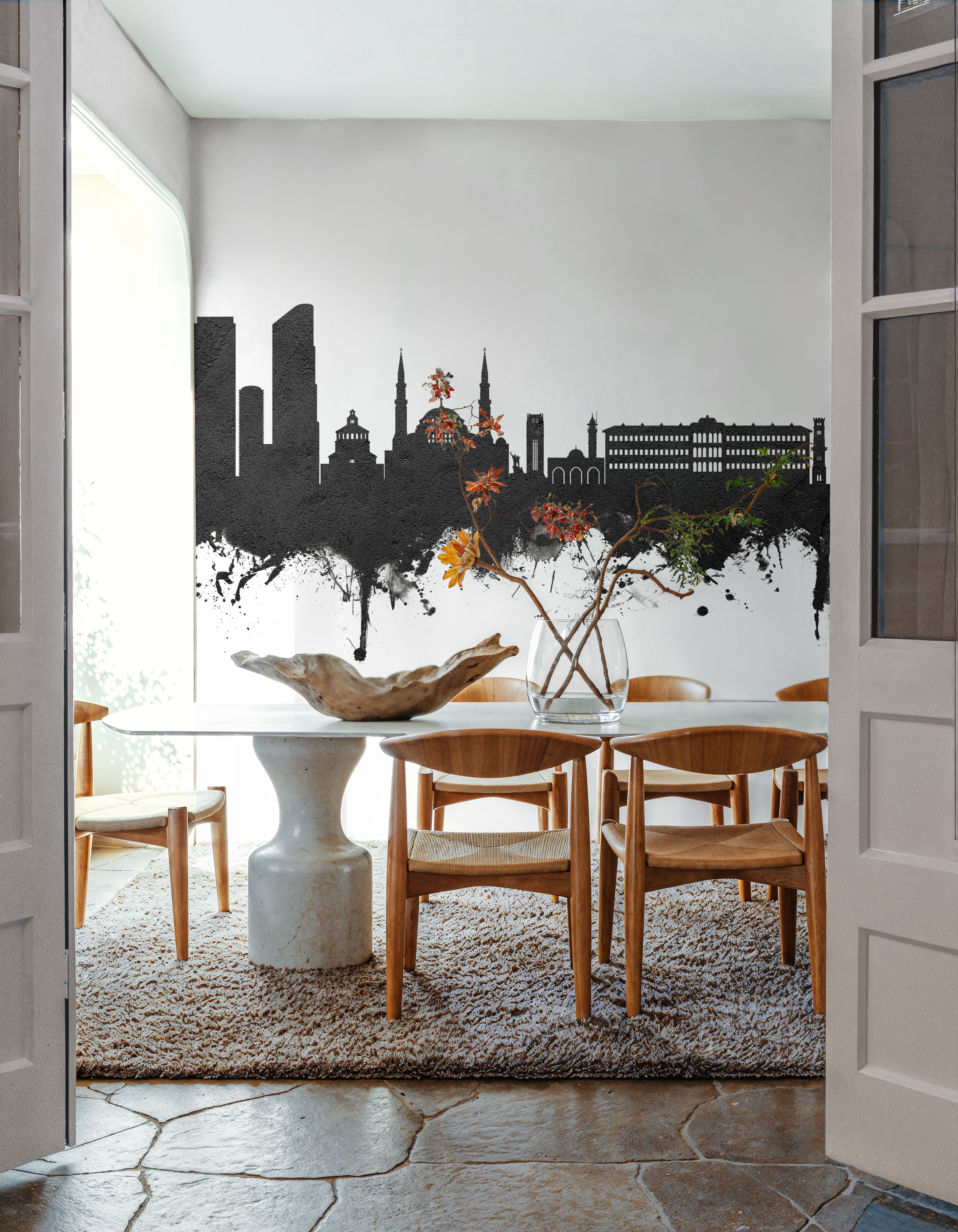 Beirut Lebanon Skyline Black & White