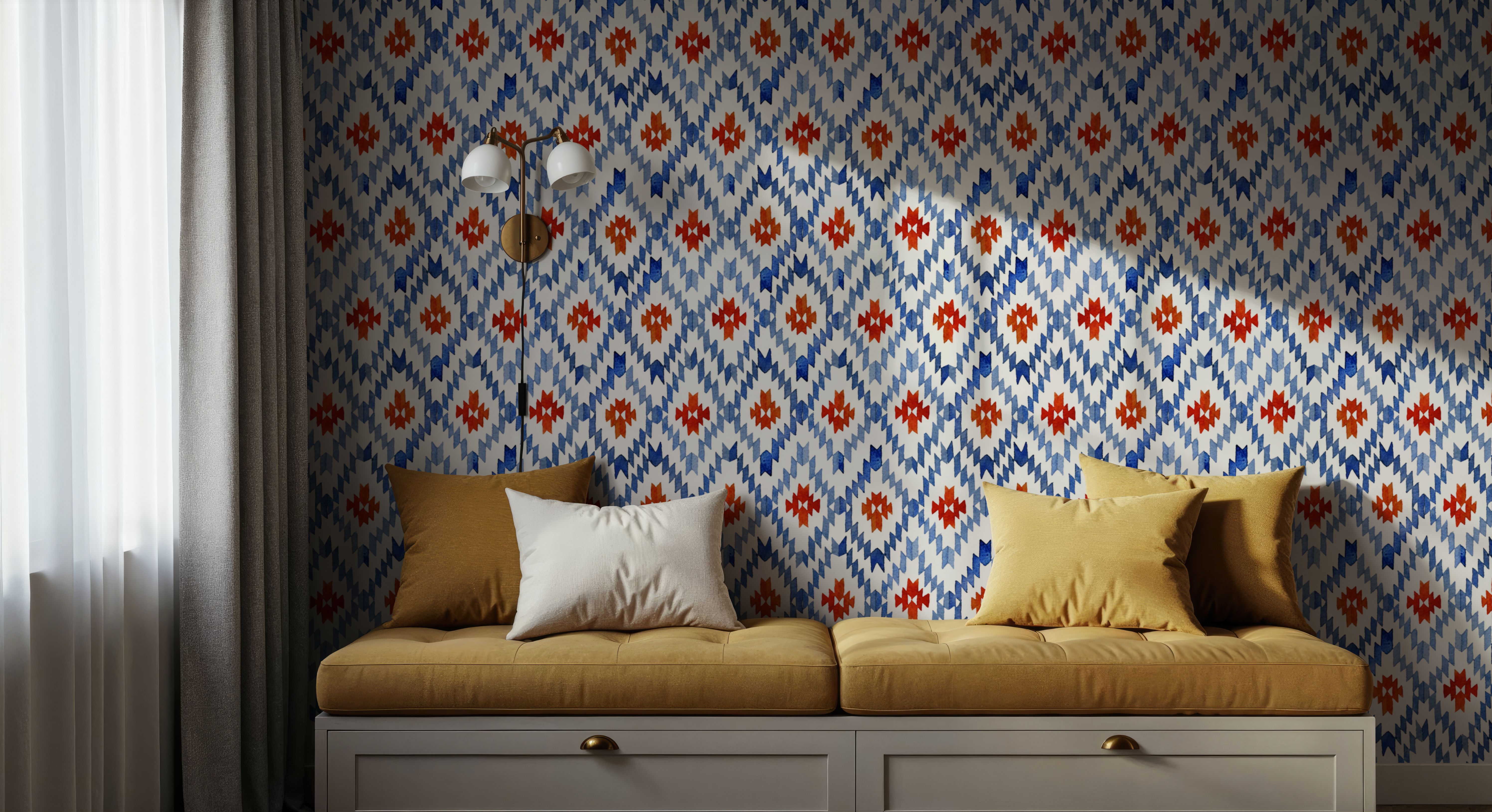Blue Rhombus Ikat