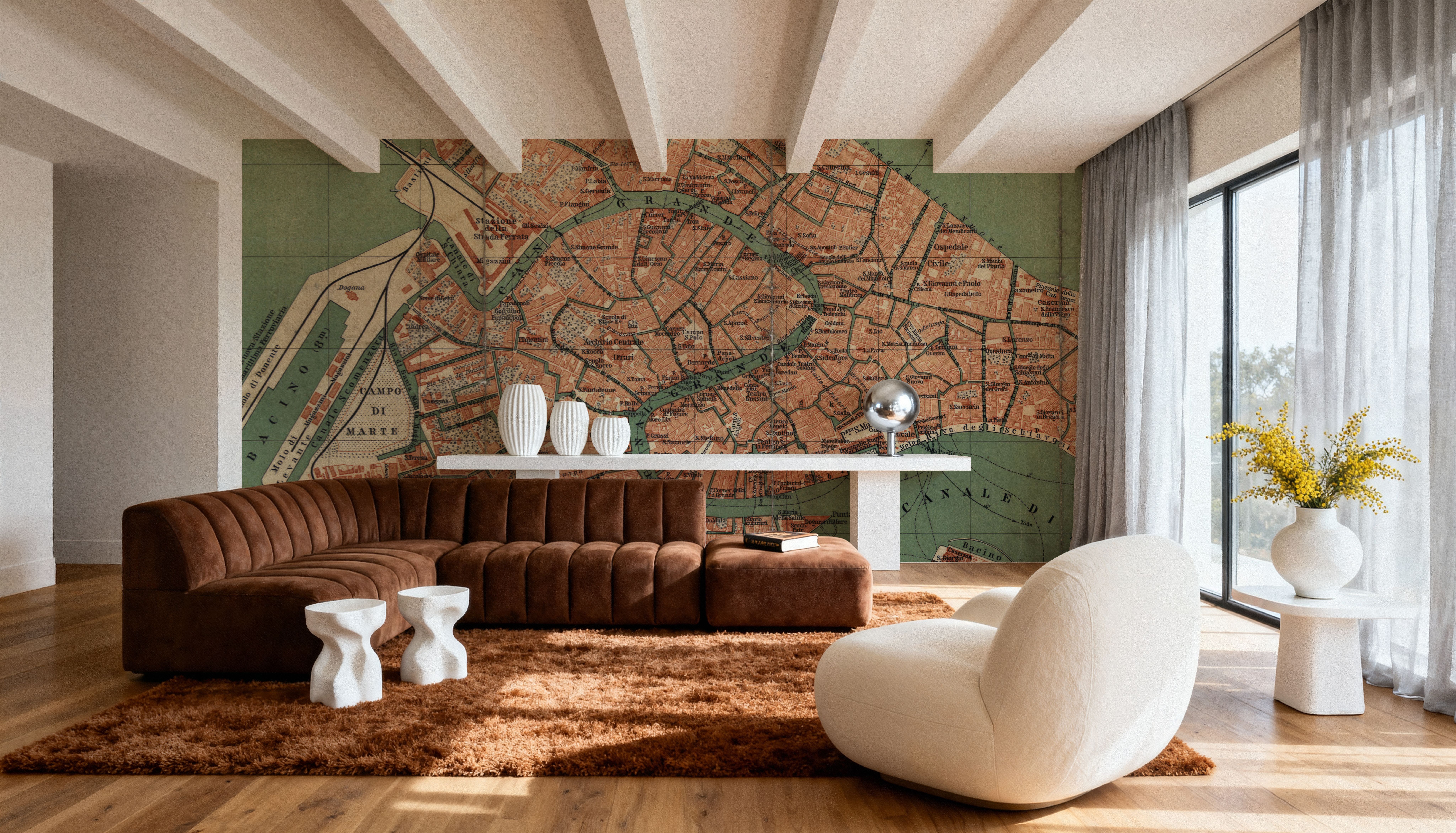 Old Venice Map, Behang