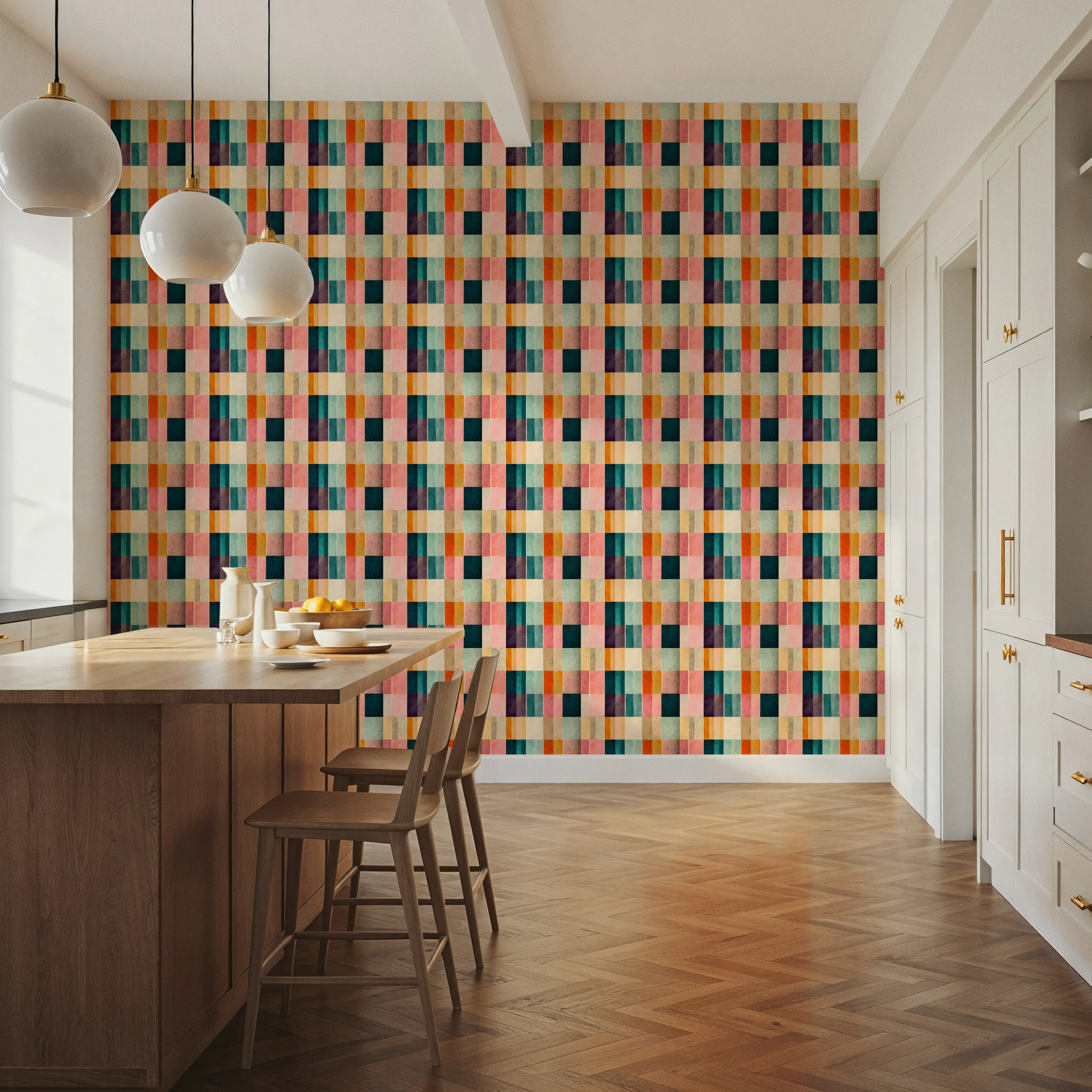 Wallpaper - Color Block Study Repeat - Abstract Squares - Offices - Wallism UK - Premium, Textured or Peel & Stick