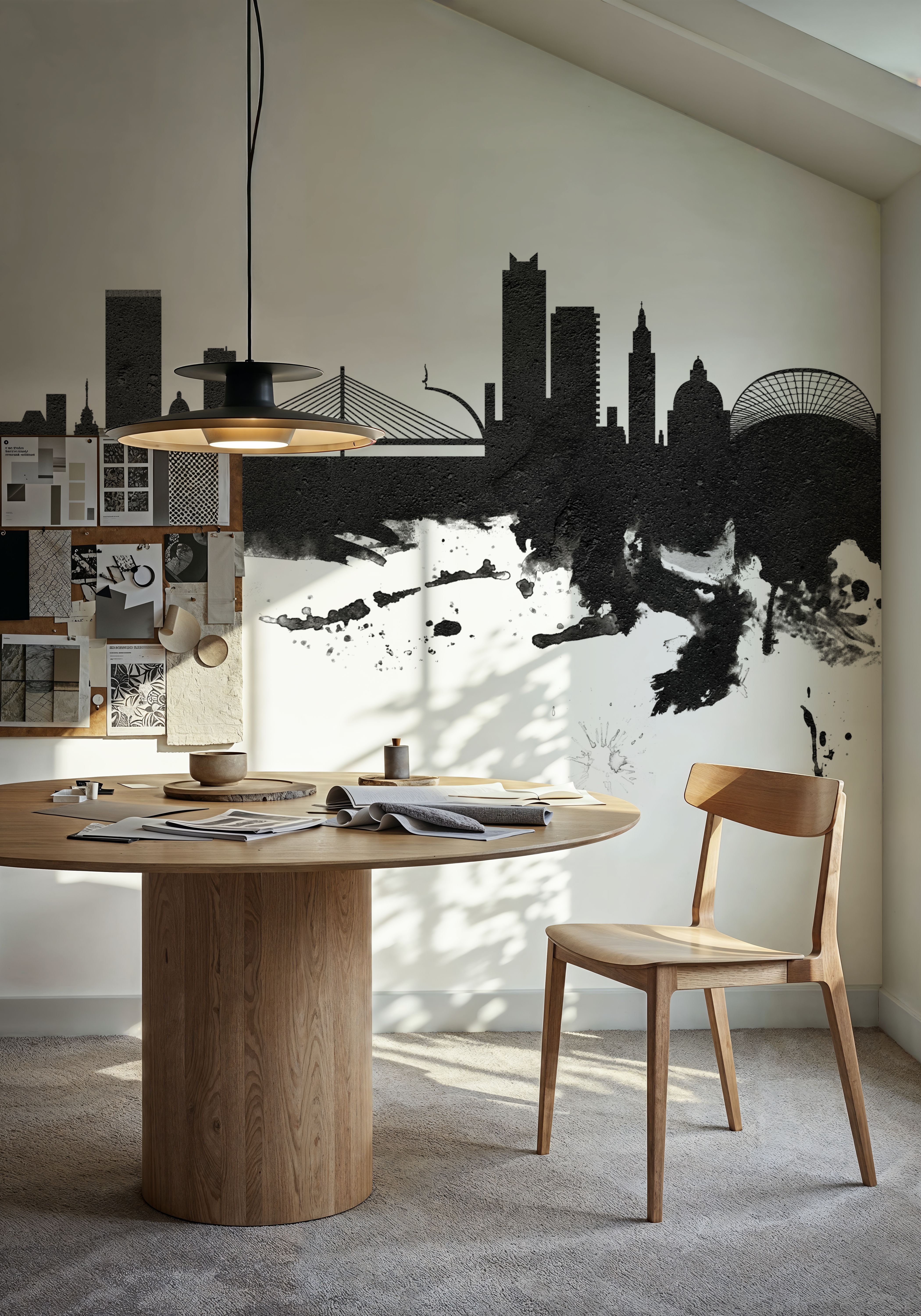 Liege Belgium Skyline Black & White