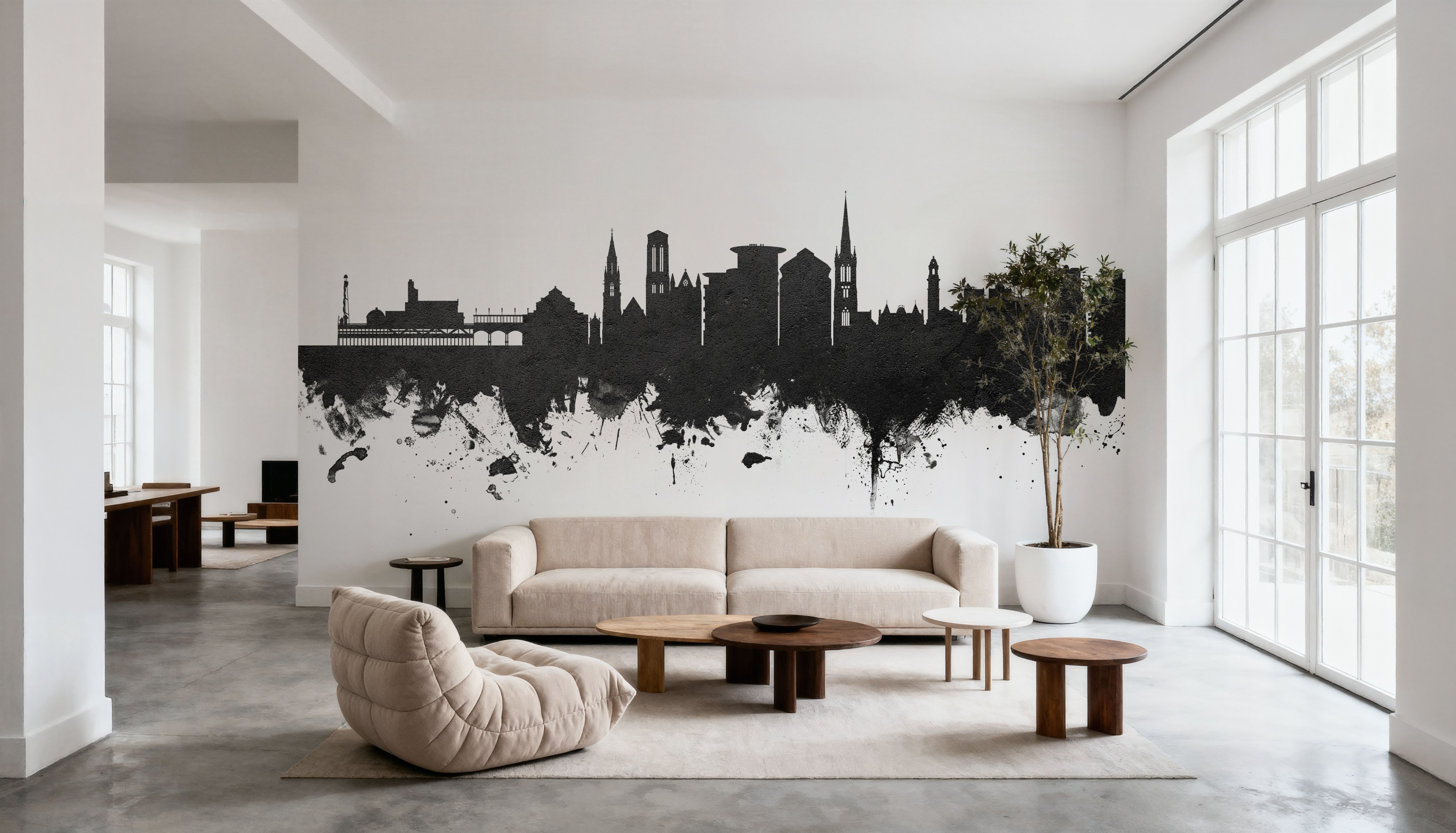 Bournemouth England Skyline Black & White