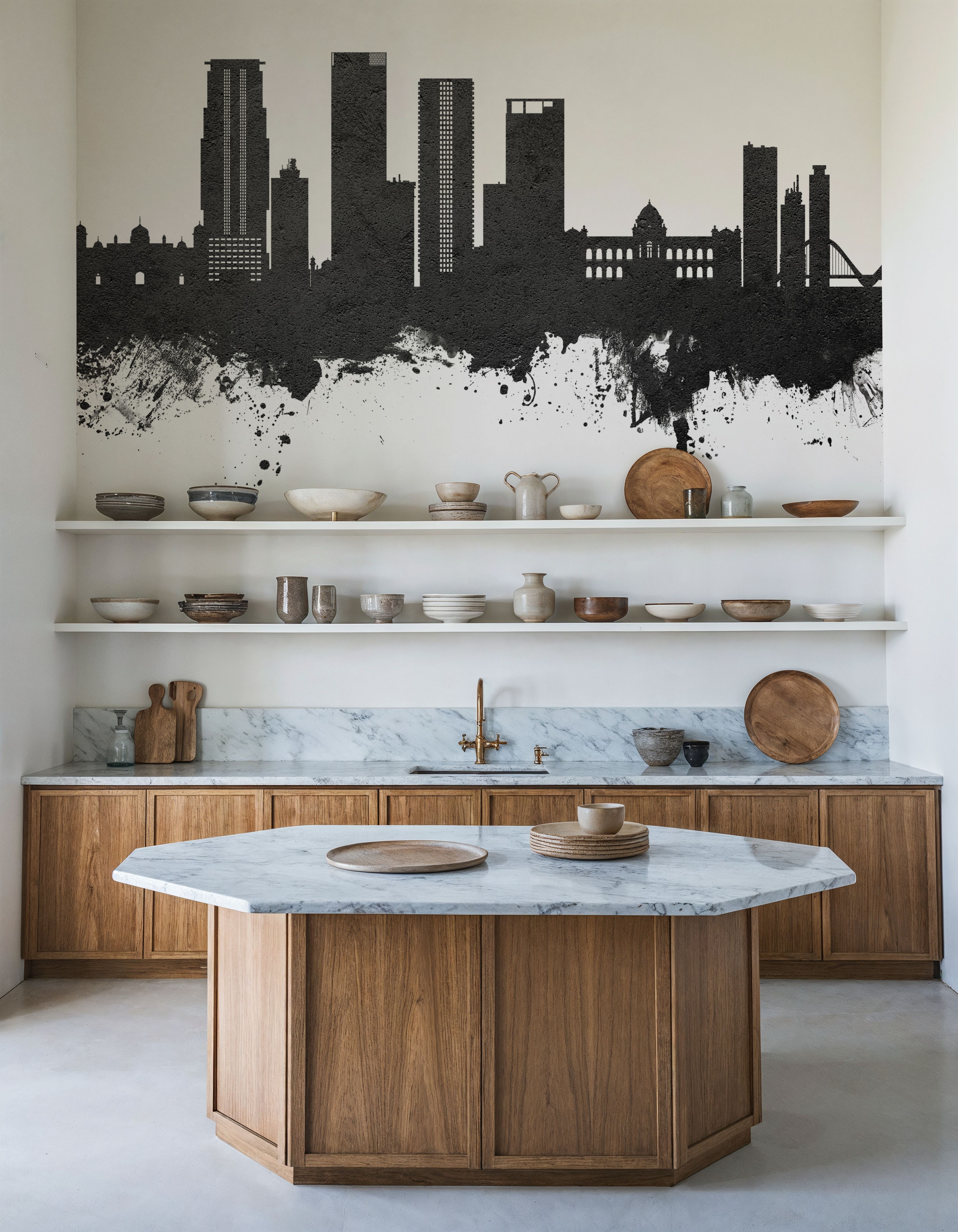 Dhaka Bangladesh Skyline Black & White