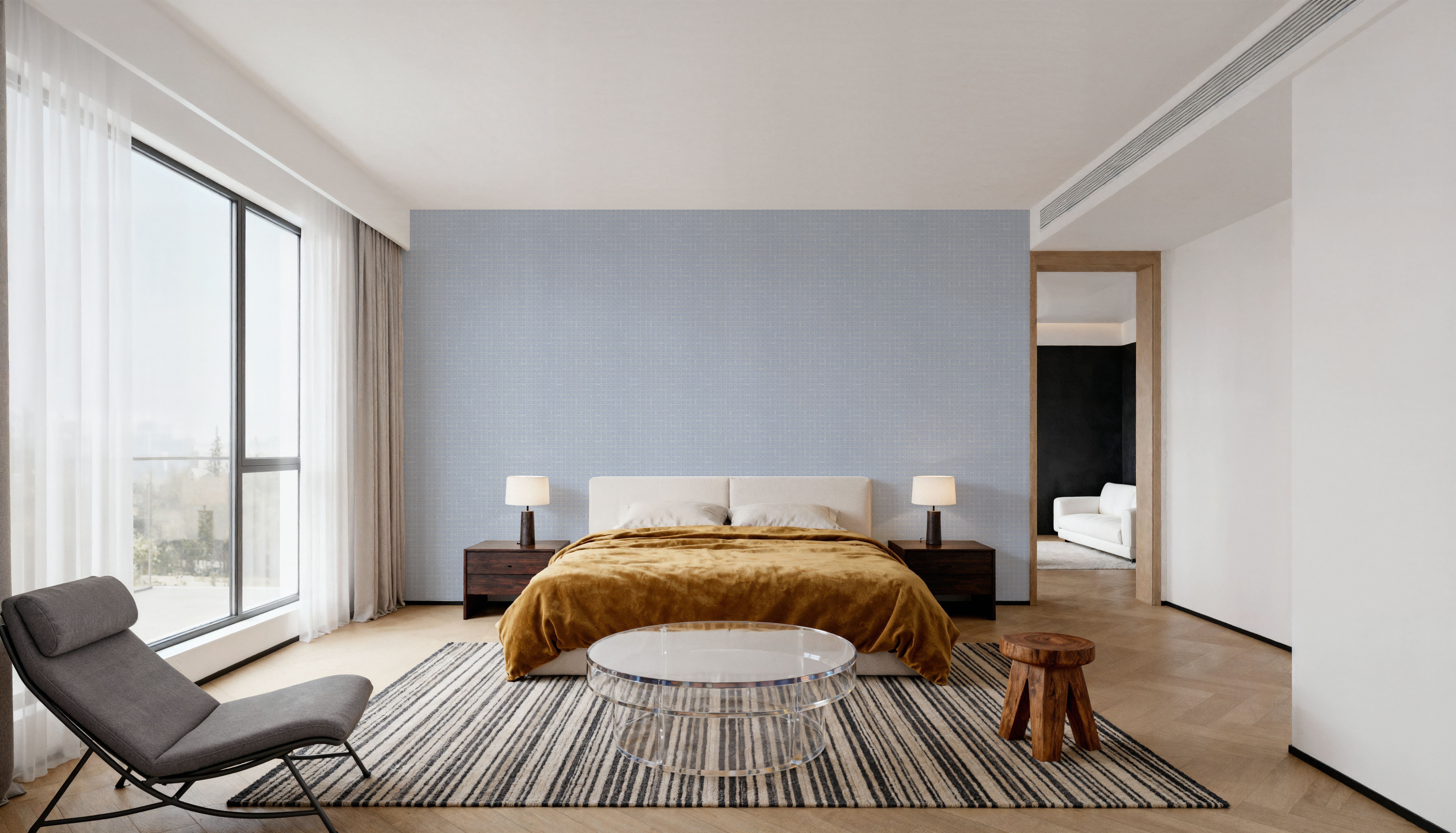 Weathered Checks, Soft Blue