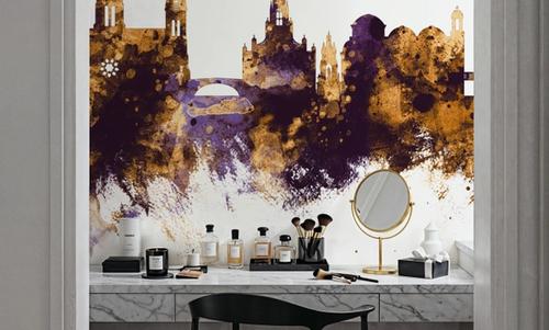 Cork Ireland Skyline Purple & Gold