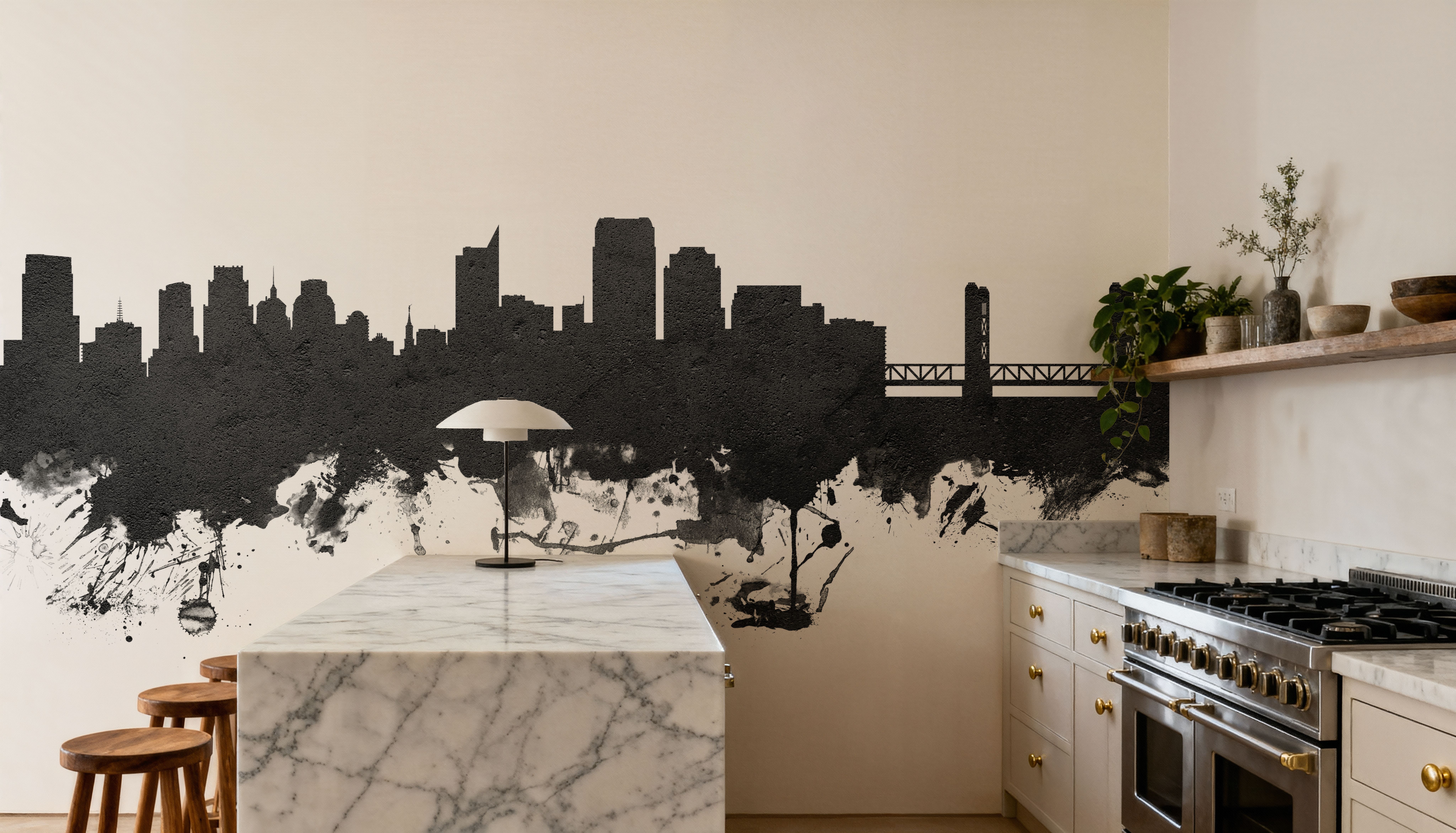 Sacramento California Skyline Black & White