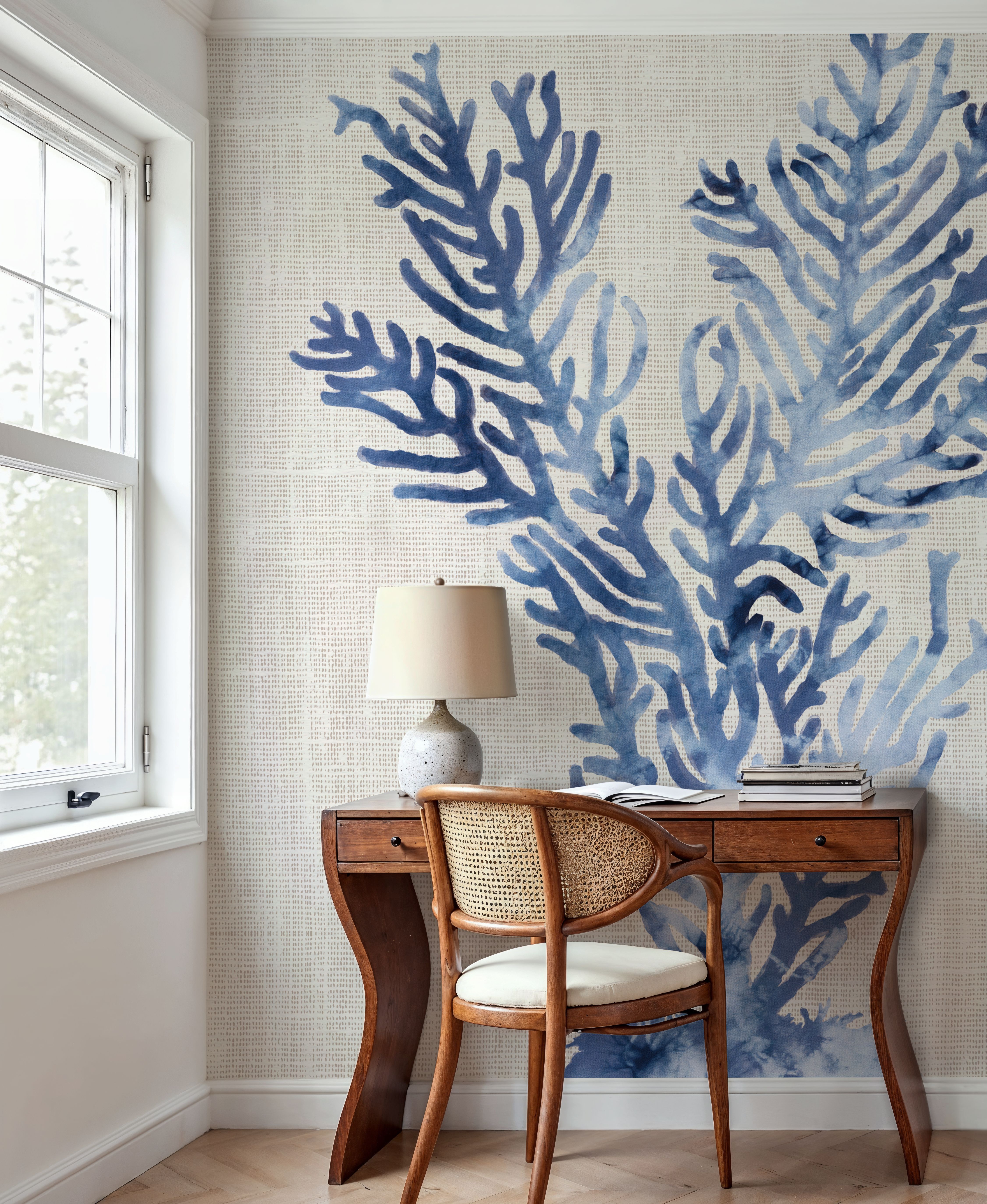 Shibori Coral I on Linen