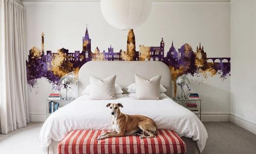 Perth Scotland Skyline Purple & Gold